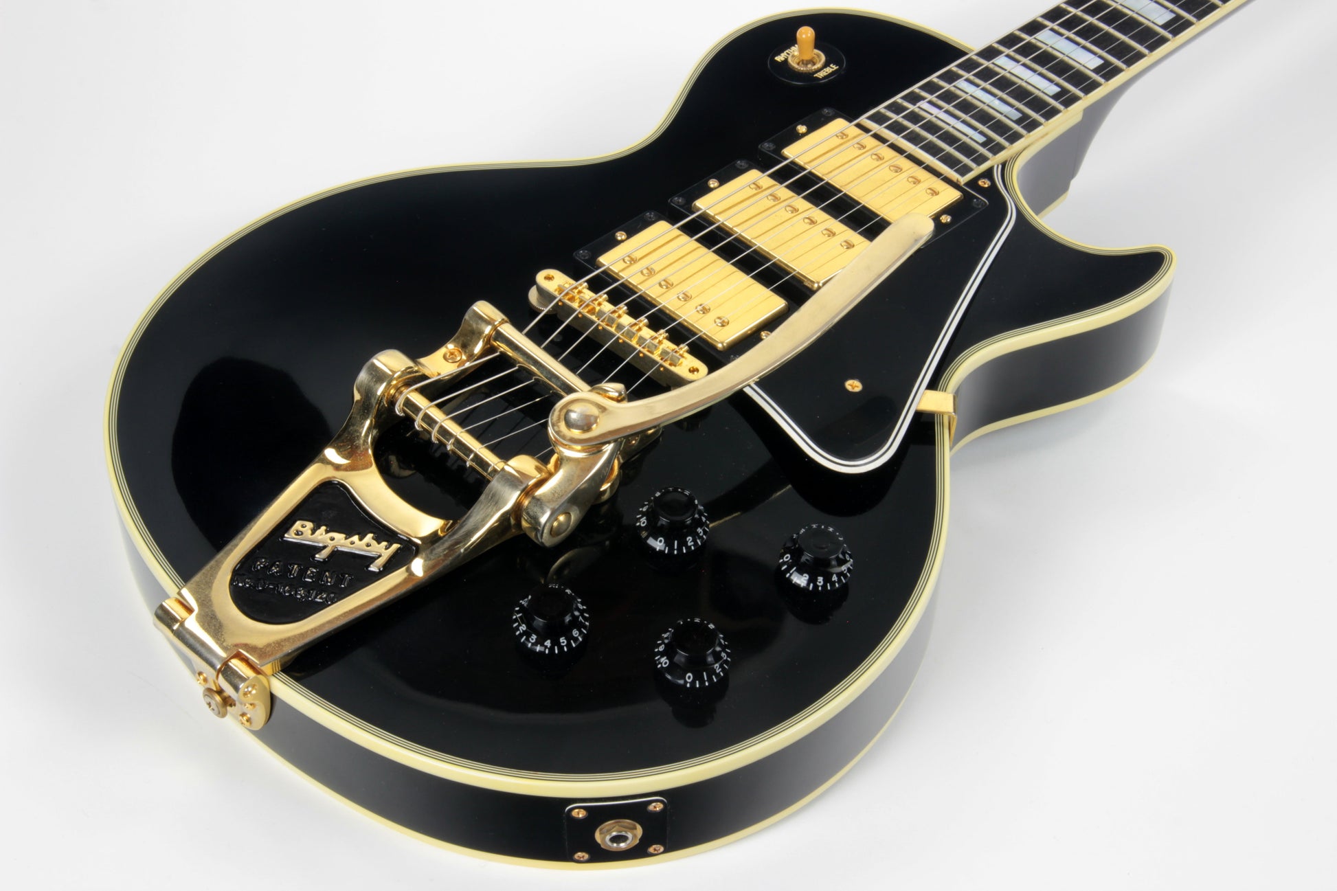 1957 Gibson Les Paul Custom Reissue Bigsby 3 Pickups! LPB-3 Black Beauty Historic 57