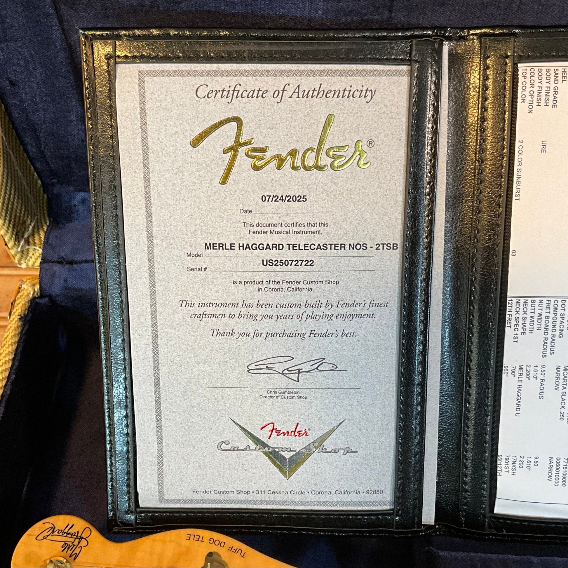 Fender Custom Shop Merle Haggard Telecaster Electric Guitar - 2-Color Sunburst