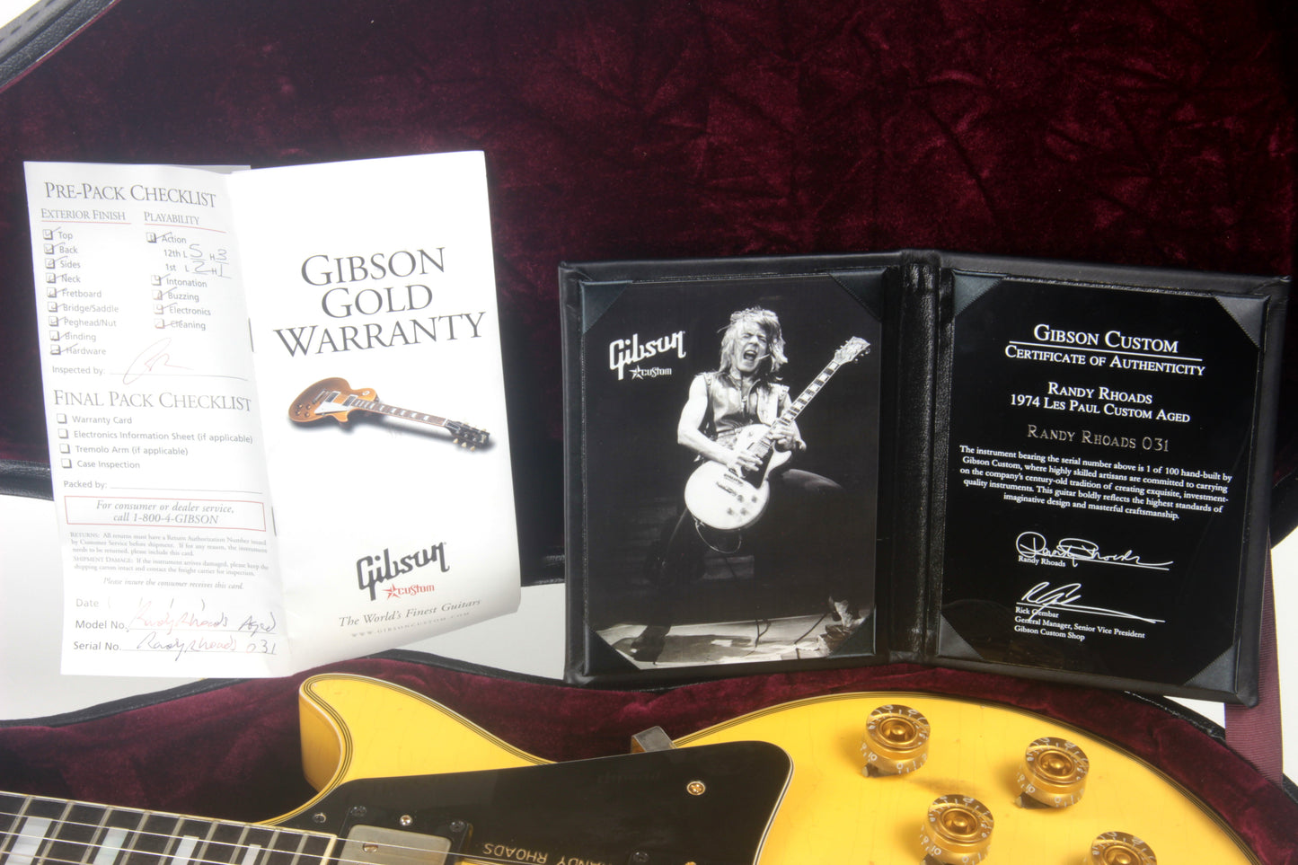 2010 Gibson Custom Shop RANDY RHOADS AGED 1974 Les Paul White '74 Reissue Signature Model