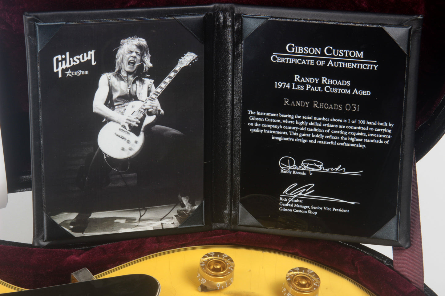 2010 Gibson Custom Shop RANDY RHOADS AGED 1974 Les Paul White '74 Reissue Signature Model