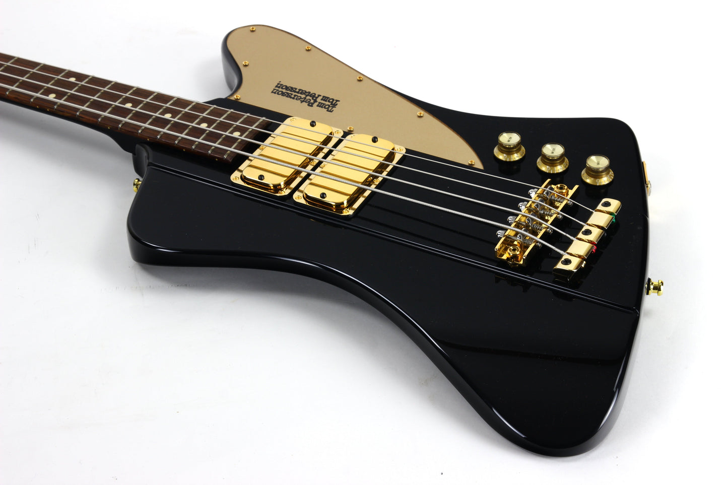 Mike Lull Tom Petersson Signature Bass TPT4 | Rare Black Finish, Gold Hardware