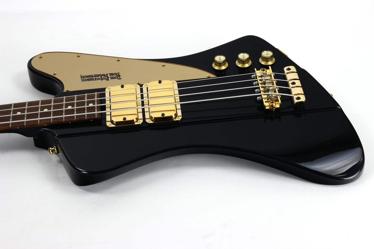 Mike Lull Tom Petersson Signature Bass TPT4 | Rare Black Finish, Gold Hardware