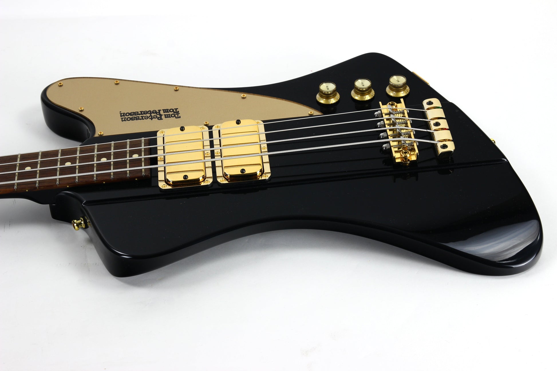 Mike Lull Tom Petersson Signature Bass TPT4 | Rare Black Finish, Gold Hardware