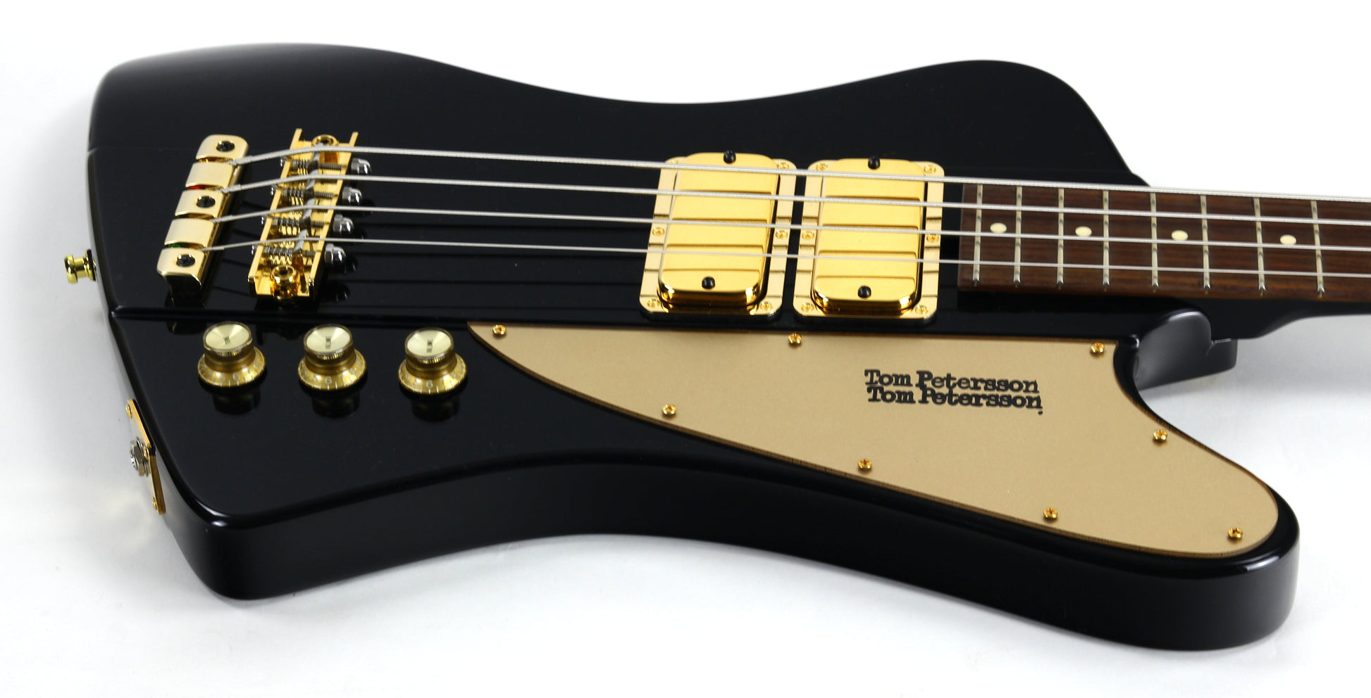 Mike Lull Tom Petersson Signature Bass TPT4 | Rare Black Finish, Gold Hardware