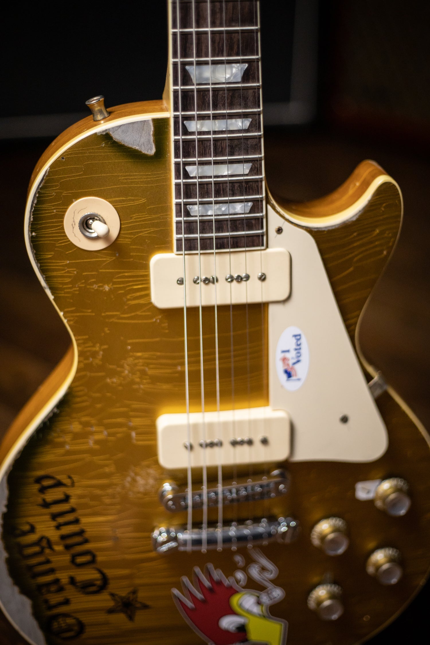 Gibson Custom Shop 76 Les Paul Deluxe Mike Ness Gold Top Murphy Lab Replica Electric Guitar - Double Gold