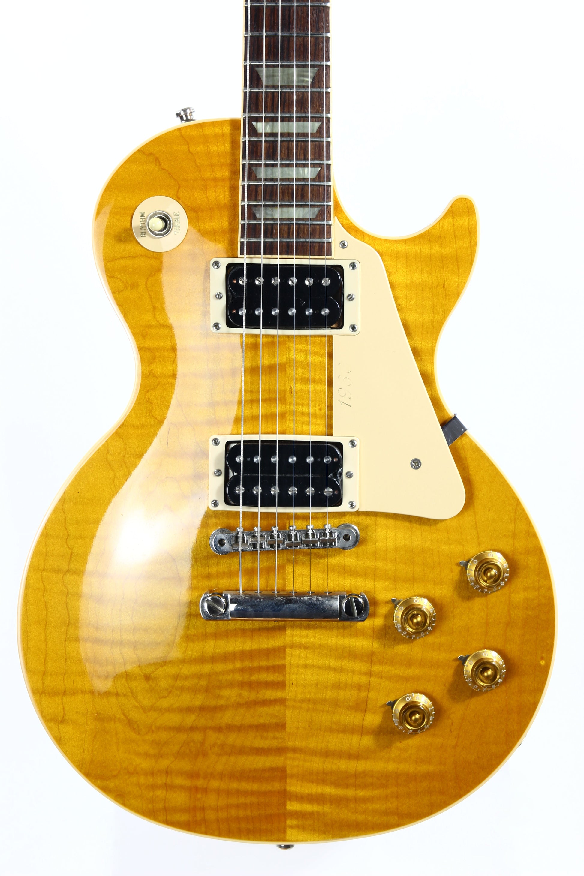 1992 Gibson Les Paul Model Classic Plus Flametop Trans AMBER 1960 Reissue -- Early 1990's standard