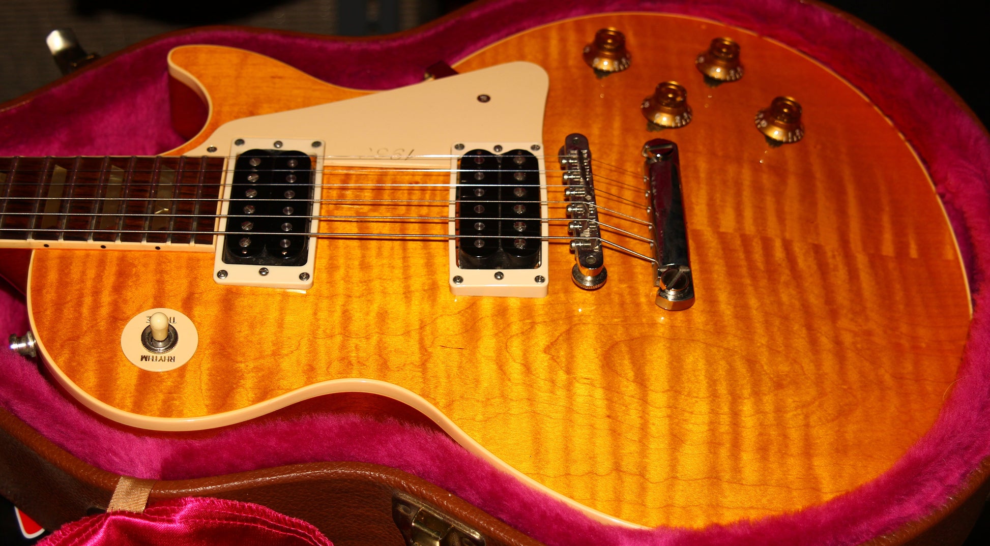 1992 Gibson Les Paul Model Classic Plus Flametop Trans AMBER 1960 Reissue -- Early 1990's standard