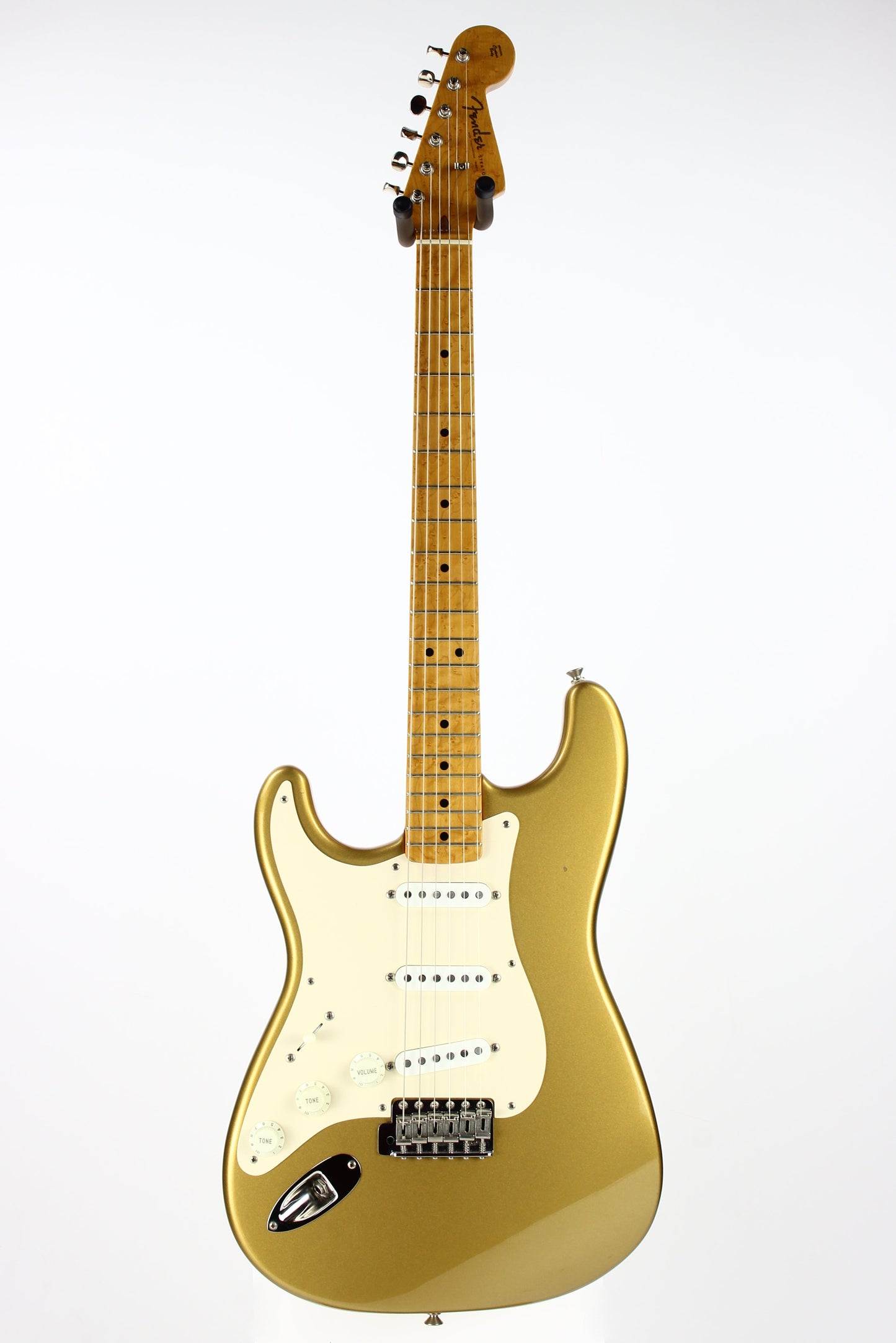 1991 Fender Custom Shop MASTERBUILT JW Black 1950's Stratocaster Reissue Electric Guitar | Aztec Gold, Lefty Strung Righty! j w