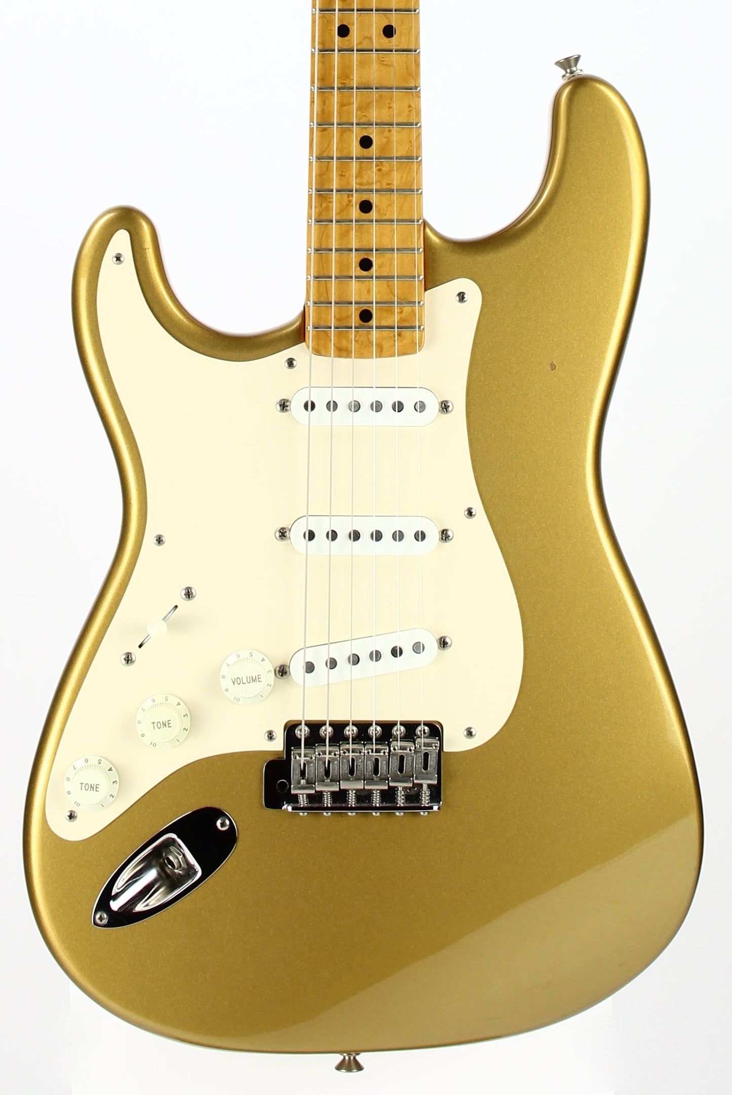 1991 Fender Custom Shop MASTERBUILT JW Black 1950's Stratocaster Reissue Electric Guitar | Aztec Gold, Lefty Strung Righty! j w