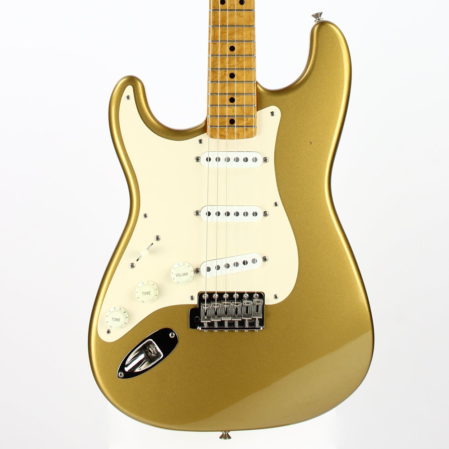 1991 Fender Custom Shop MASTERBUILT JW Black 1950's Stratocaster Reissue Electric Guitar | Aztec Gold, Lefty Strung Righty! j w