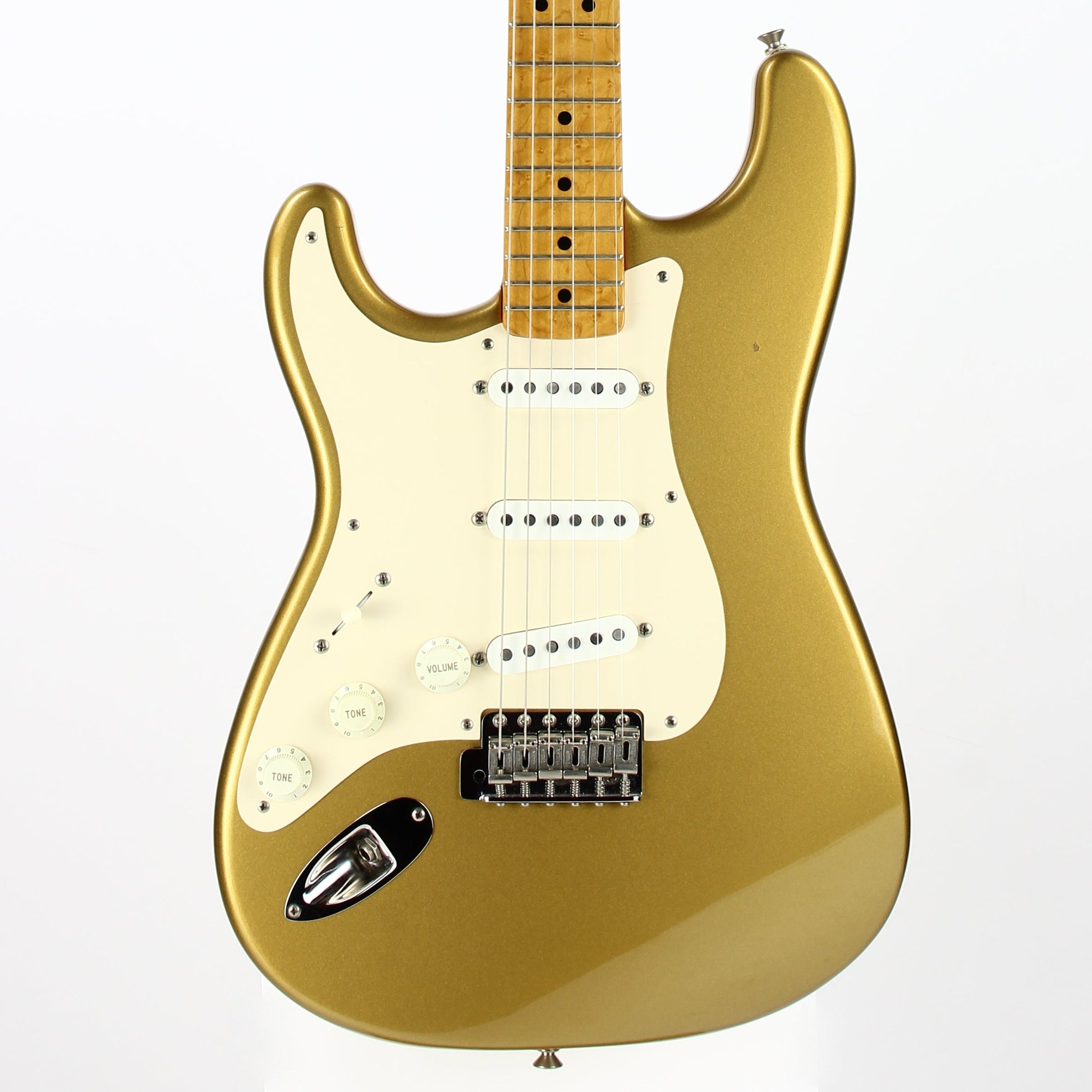 1991 Fender Custom Shop MASTERBUILT JW Black 1950's Stratocaster Reissue Electric Guitar | Aztec Gold, Lefty Strung Righty! j w