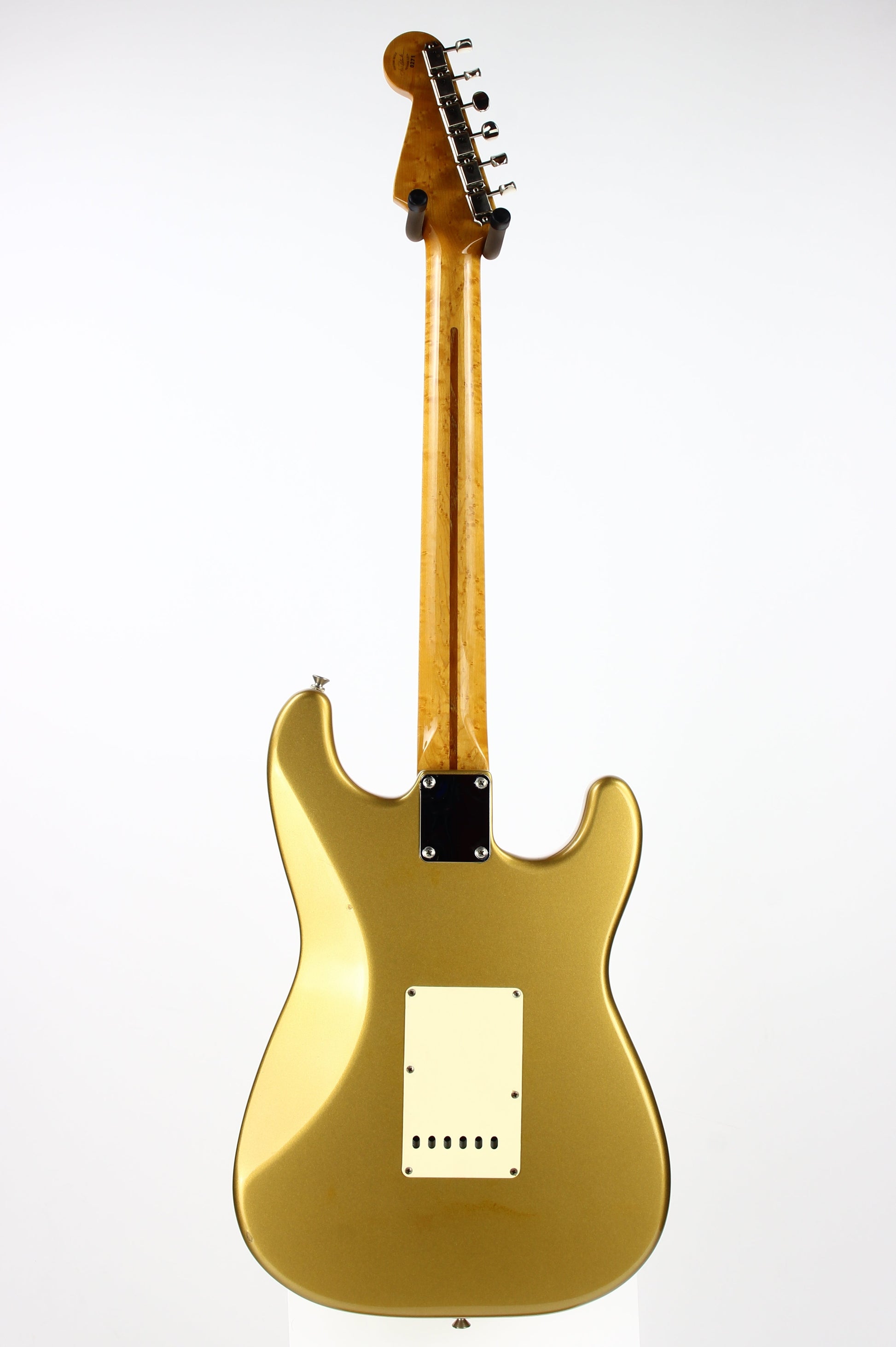 1991 Fender Custom Shop MASTERBUILT JW Black 1950's Stratocaster Reissue Electric Guitar | Aztec Gold, Lefty Strung Righty! j w
