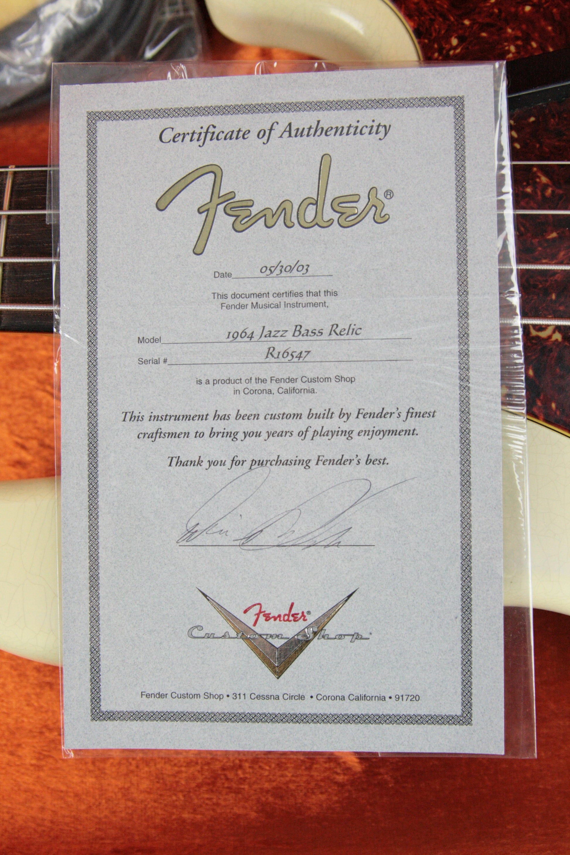 '64 Fender MASTERBUILT Jazz Bass Relic Olympic White Custom Shop Dennis Galuszka 1960's