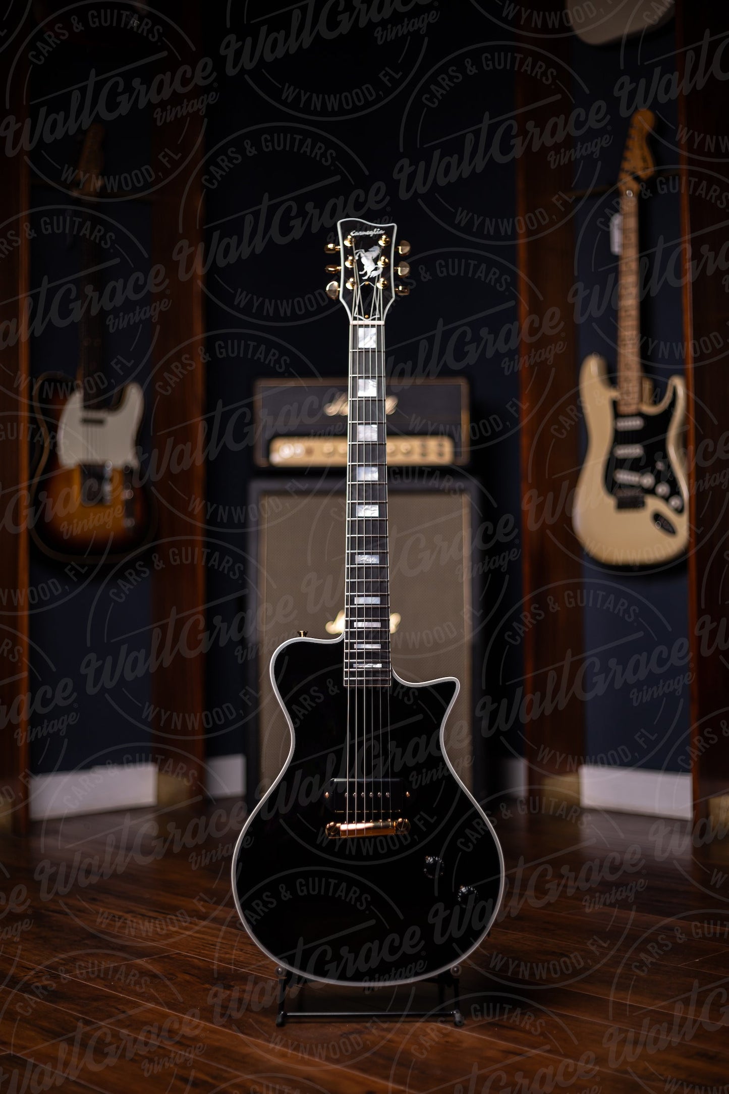 Pre-Order | Carneglia Custom Shop Stallion Custom P-90 Electric Guitar - Ebony