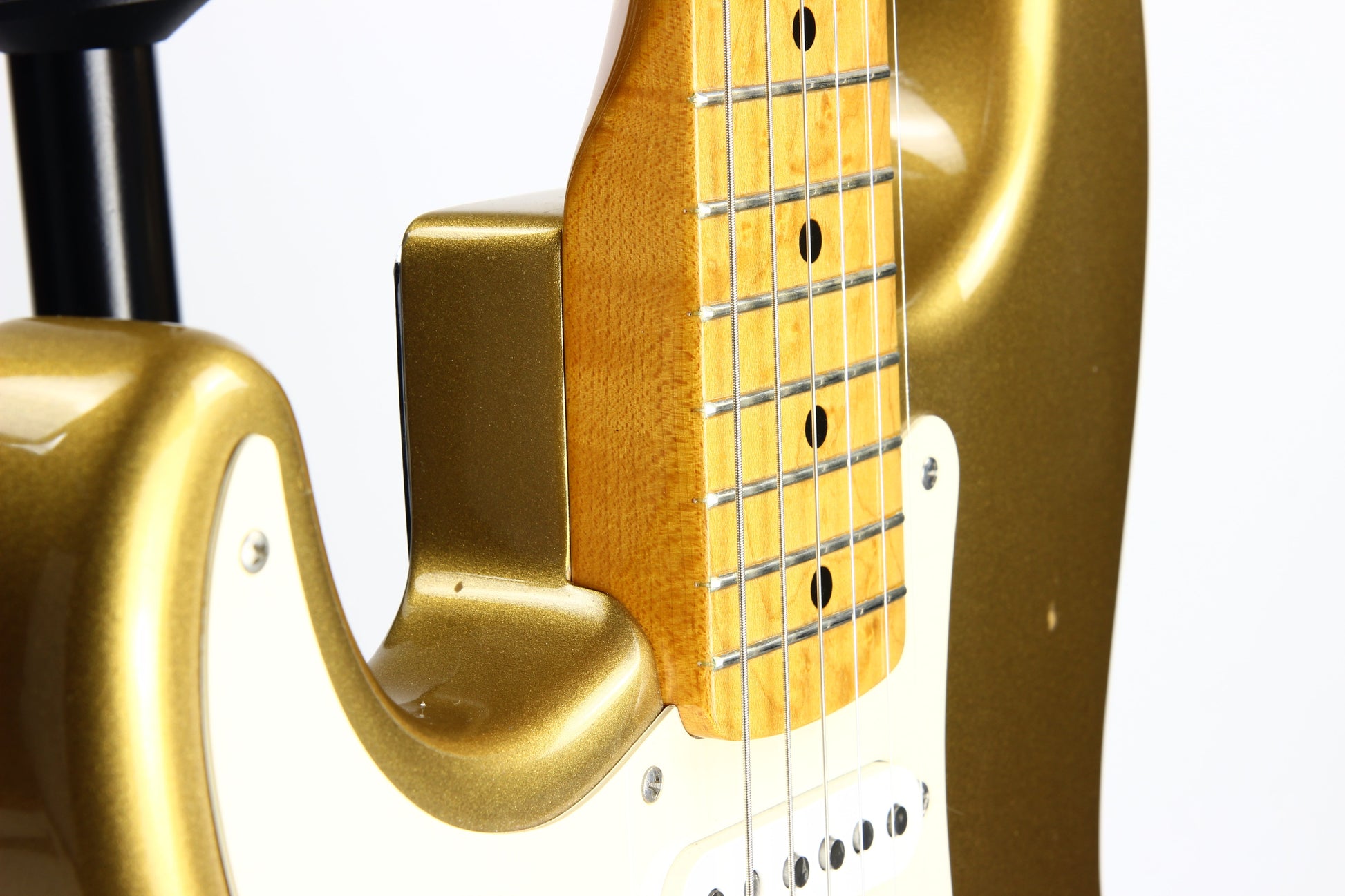 1991 Fender Custom Shop MASTERBUILT JW Black 1950's Stratocaster Reissue Electric Guitar | Aztec Gold, Lefty Strung Righty! j w