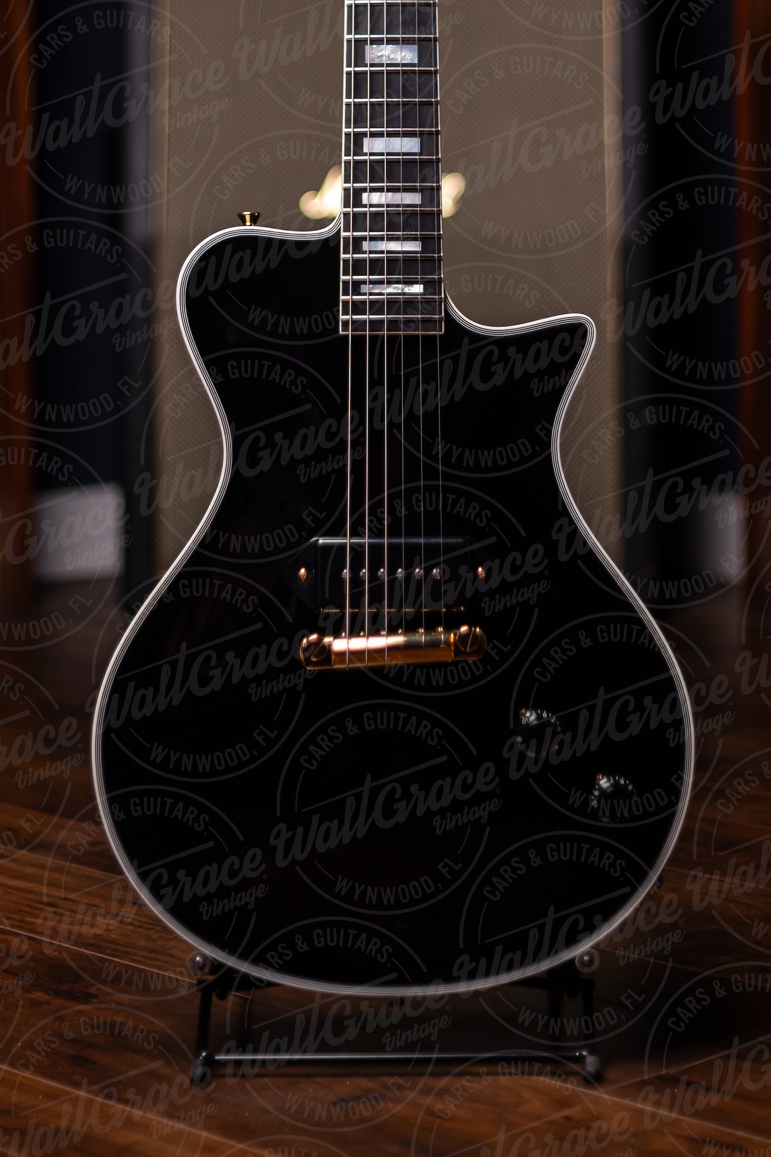 Carneglia Custom Shop Stallion Custom P-90 Electric Guitar - Ebony