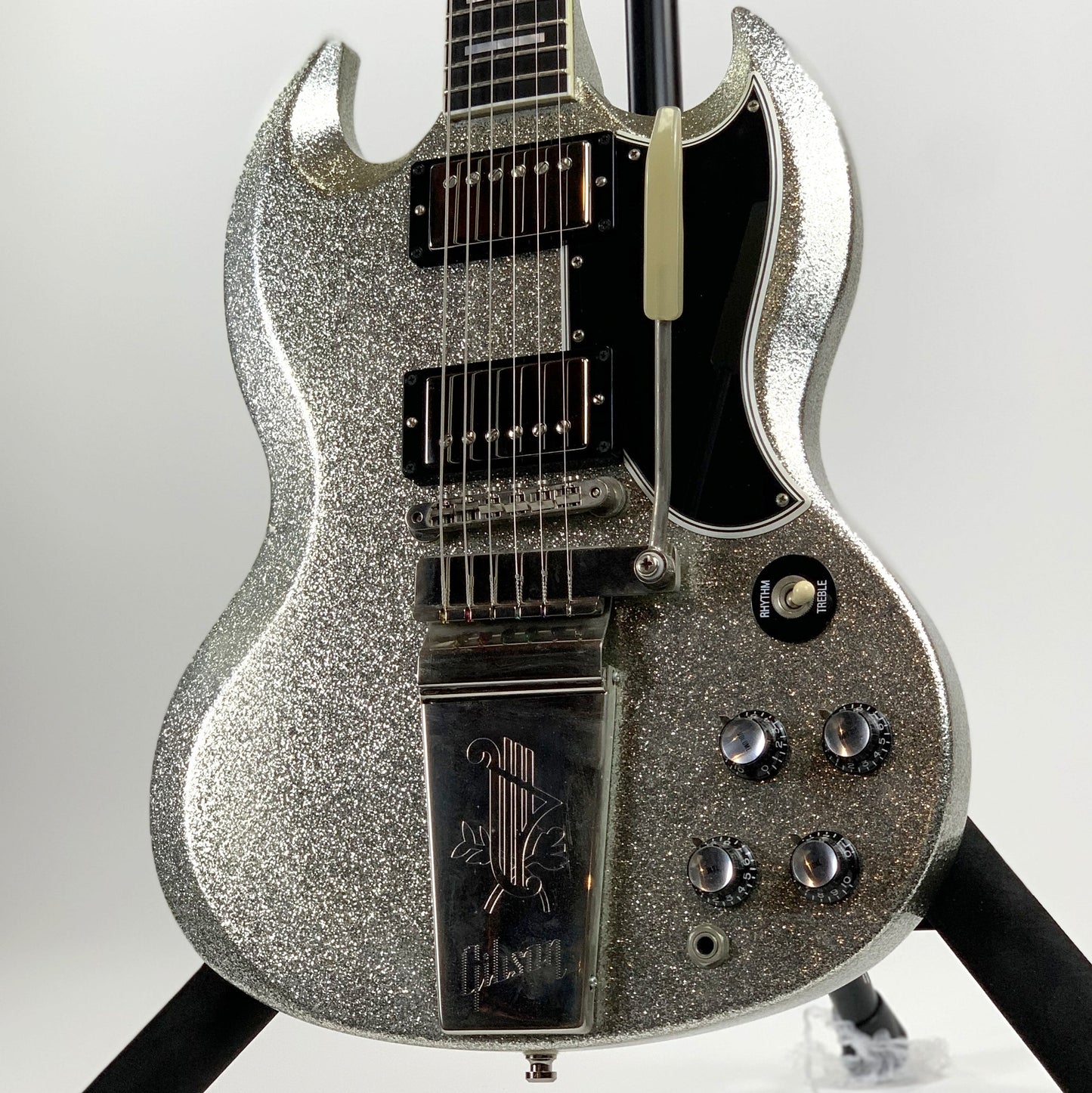 2007 Gibson Custom Shop SPARKLE Silver SG Les Paul Custom w Maestro
