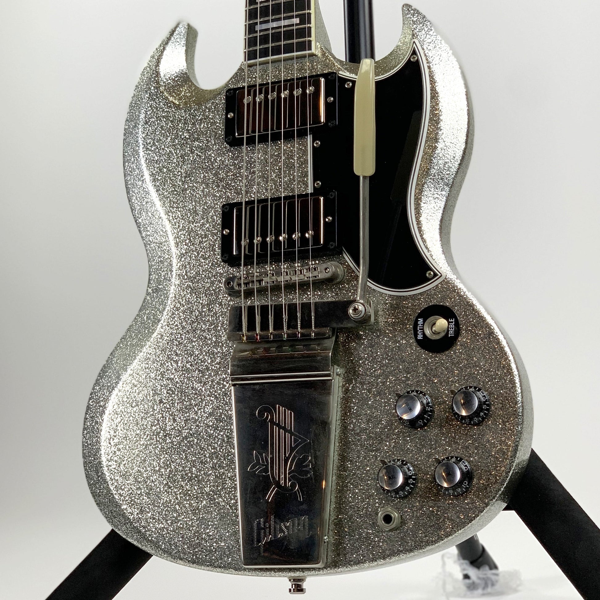 2007 Gibson Custom Shop SPARKLE Silver SG Les Paul Custom w Maestro