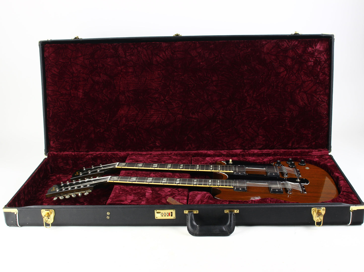 1981 Gibson EDS 1275 Walnut Brown Vintage Double Neck Guitar w Hardshell Case Jimmy Page Vibes