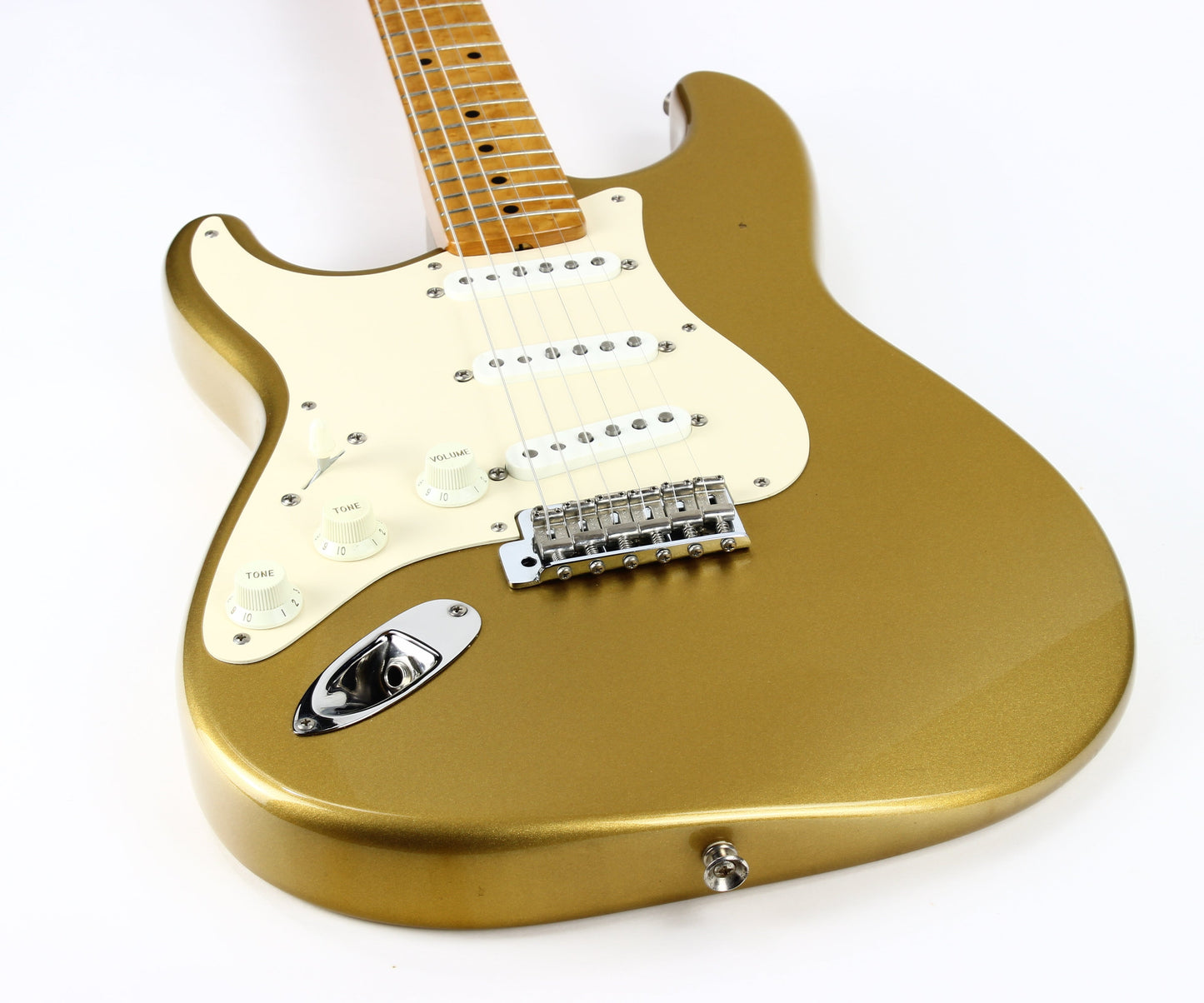 1991 Fender Custom Shop MASTERBUILT JW Black 1950's Stratocaster Reissue Electric Guitar | Aztec Gold, Lefty Strung Righty! j w
