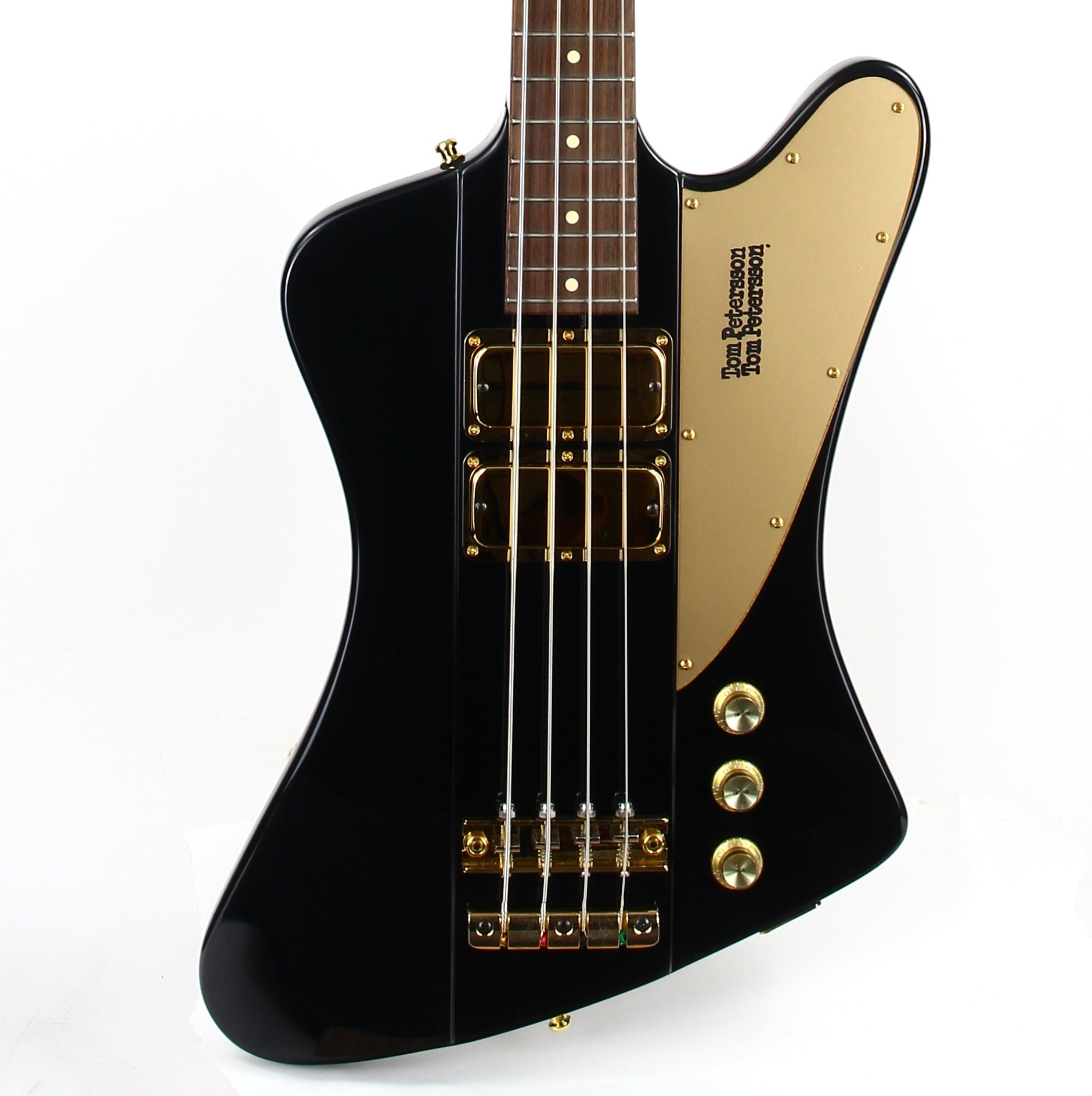 Mike Lull Tom Petersson Signature Bass TPT4 | Rare Black Finish, Gold Hardware