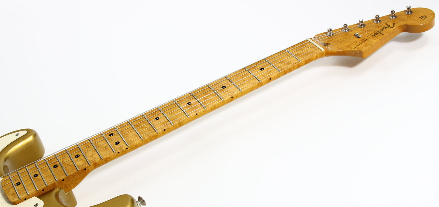 1991 Fender Custom Shop MASTERBUILT JW Black 1950's Stratocaster Reissue Electric Guitar | Aztec Gold, Lefty Strung Righty! j w