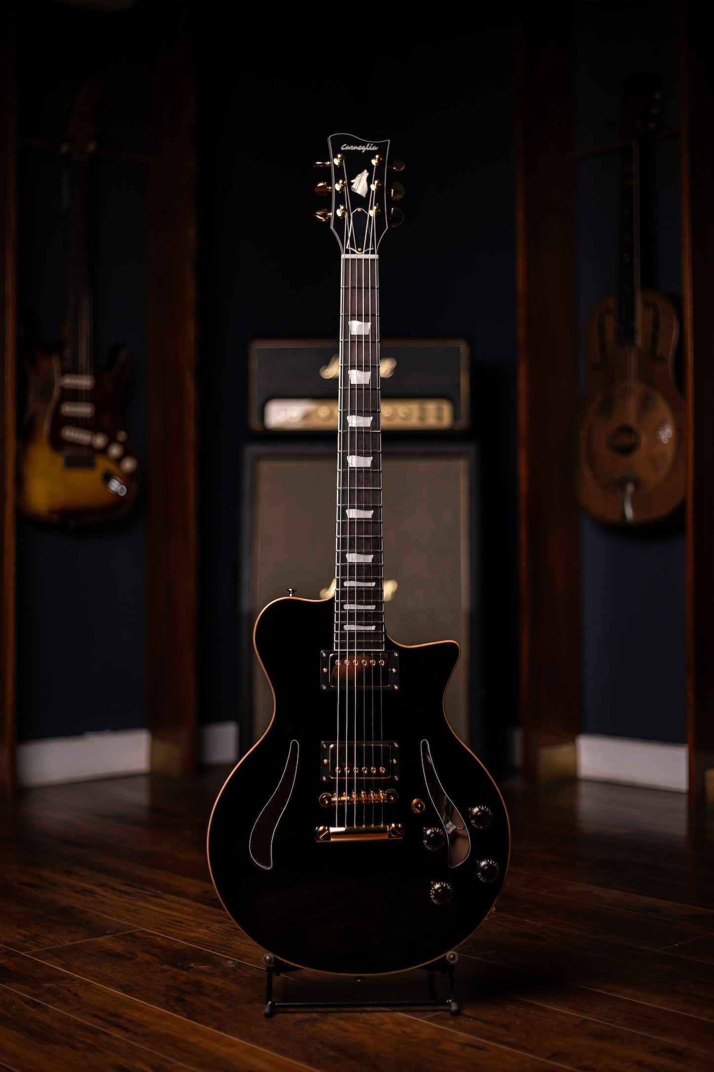 Pre-Order | Carneglia Master Series Sonora Custom Semi-Hollow Electric Guitar with Brazilian Rosewood - Ebony