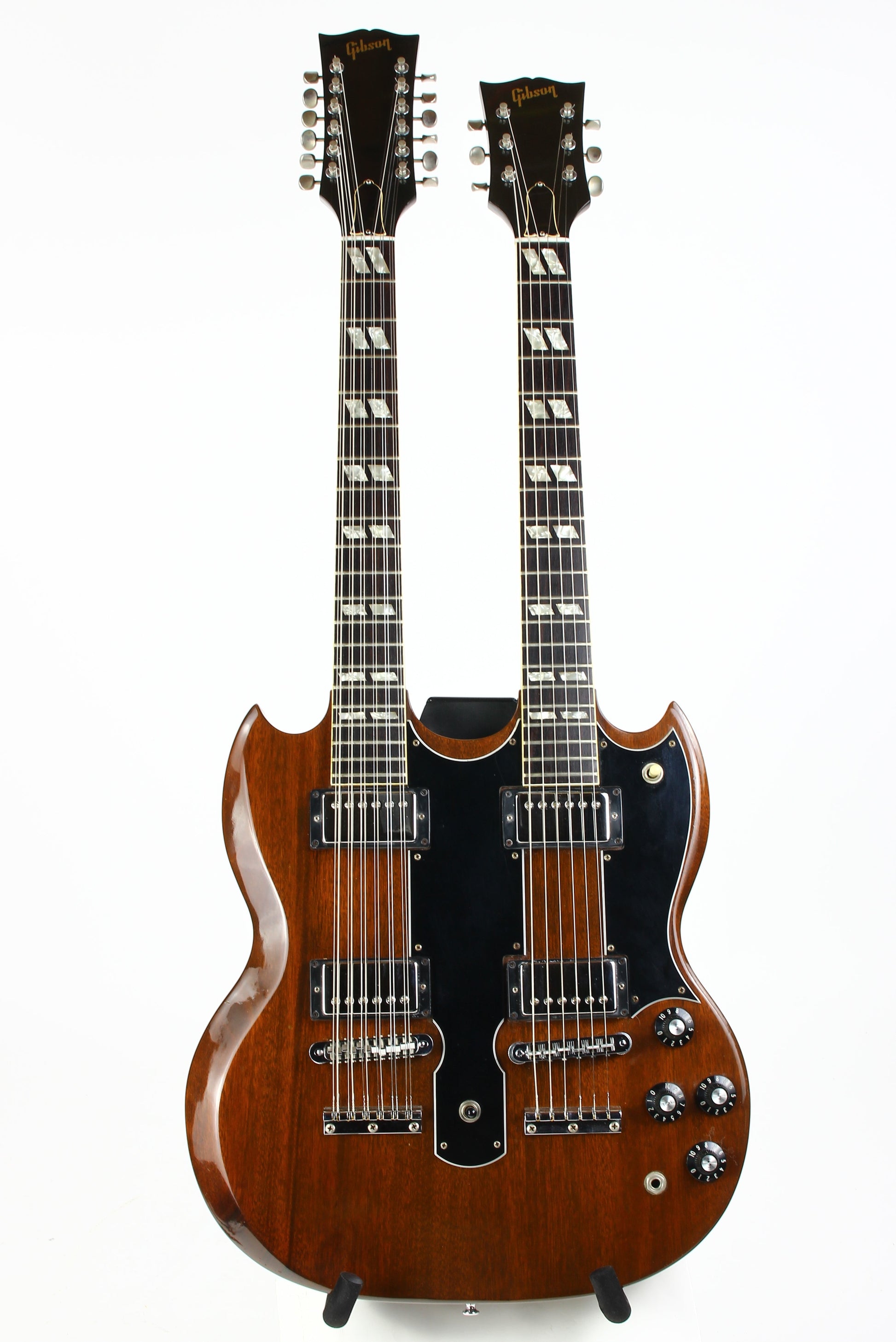 1981 Gibson EDS 1275 Walnut Brown Vintage Double Neck Guitar w Hardshell Case Jimmy Page Vibes