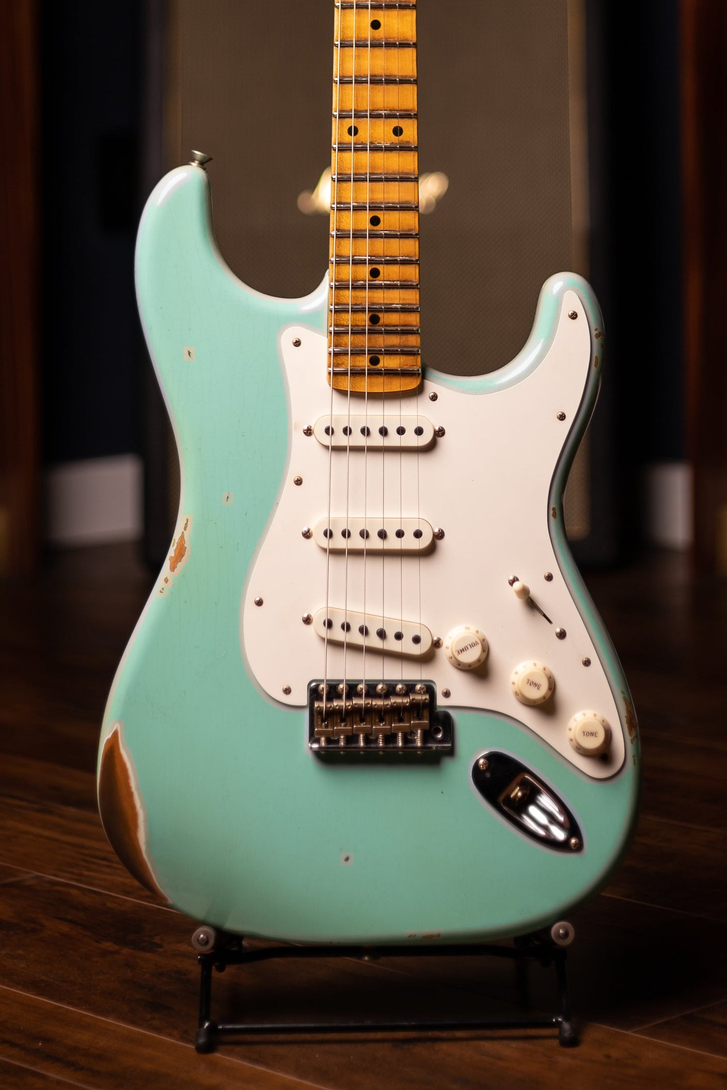 Used 2023 Fender Custom Shop Limited-Edition Fat '50s Stratocaster Relic Electric Guitar - Super Faded Aged Sea Foam Green