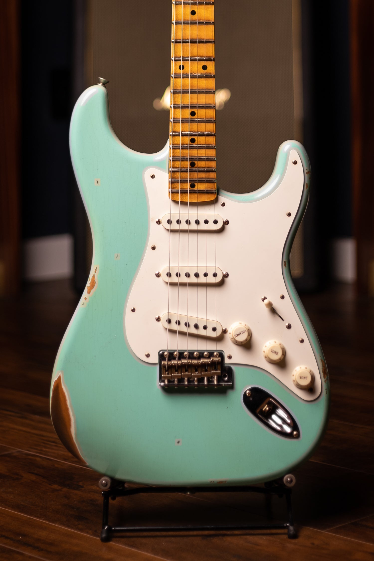 Used 2023 Fender Custom Shop Limited-Edition Fat '50s Stratocaster Relic Electric Guitar - Super Faded Aged Sea Foam Green