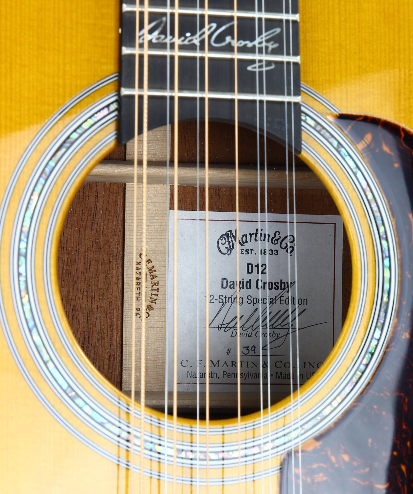 Martin D12 David Crosby Signed Model