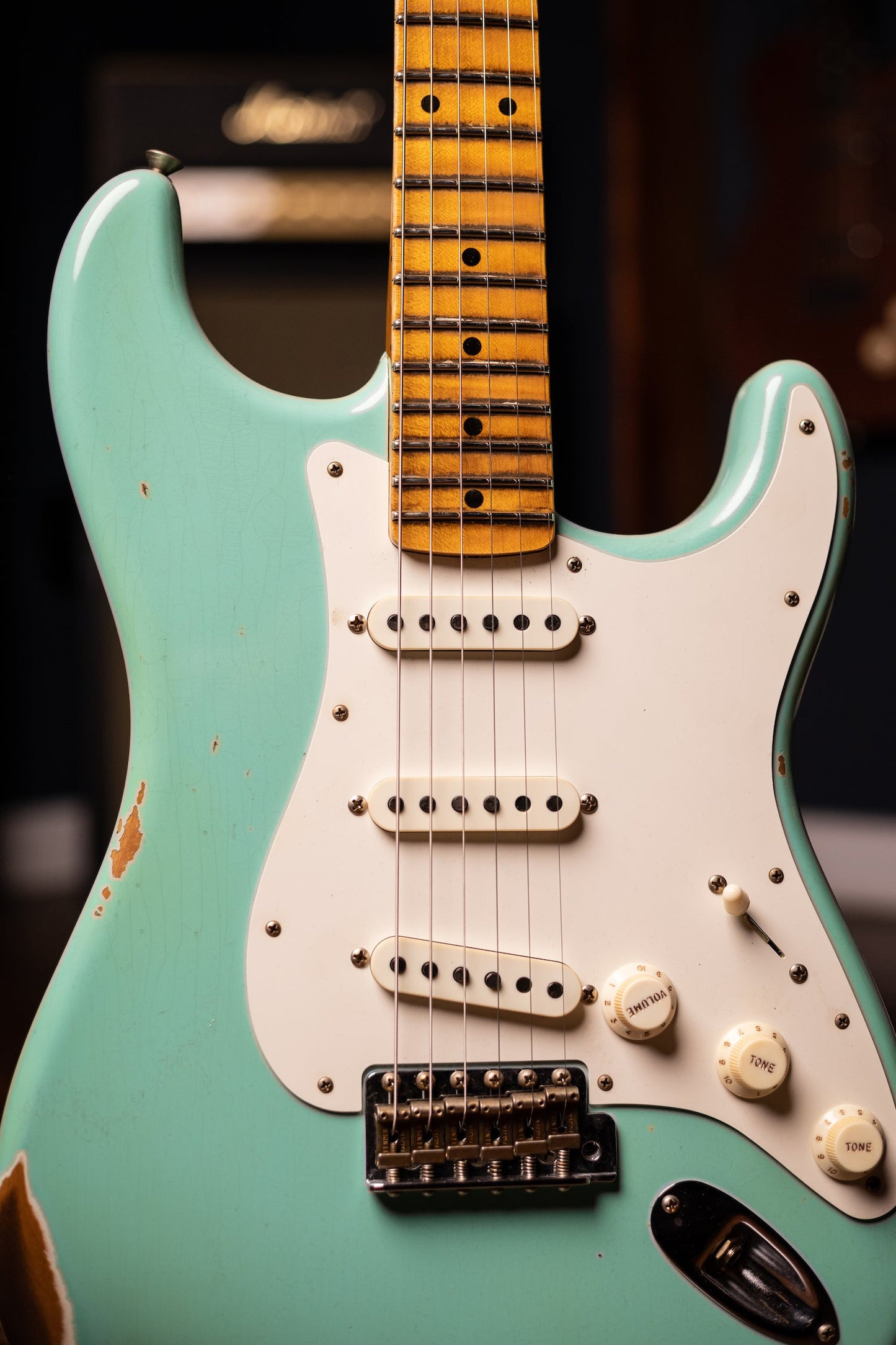 Used 2023 Fender Custom Shop Limited-Edition Fat '50s Stratocaster Relic Electric Guitar - Super Faded Aged Sea Foam Green