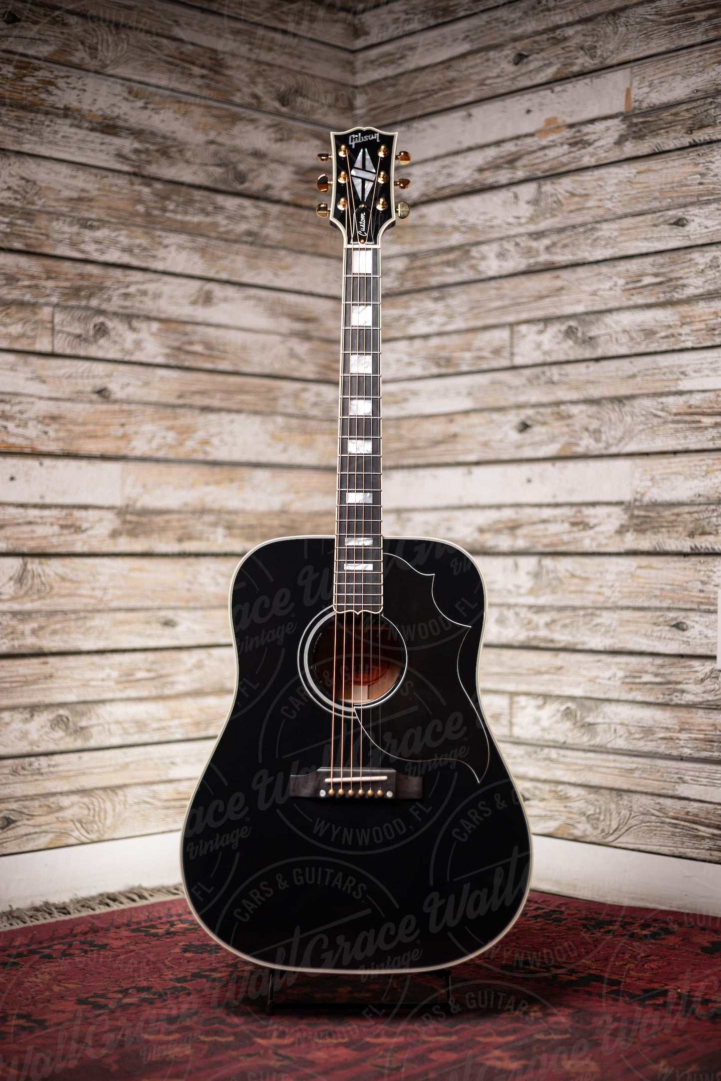 Gibson Custom Shop Hummingbird Custom Acoustic-Electric Guitar - Ebony