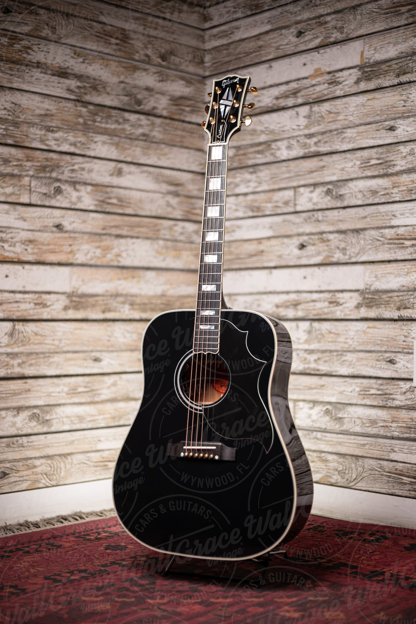 Gibson Custom Shop Hummingbird Custom Acoustic-Electric Guitar - Ebony