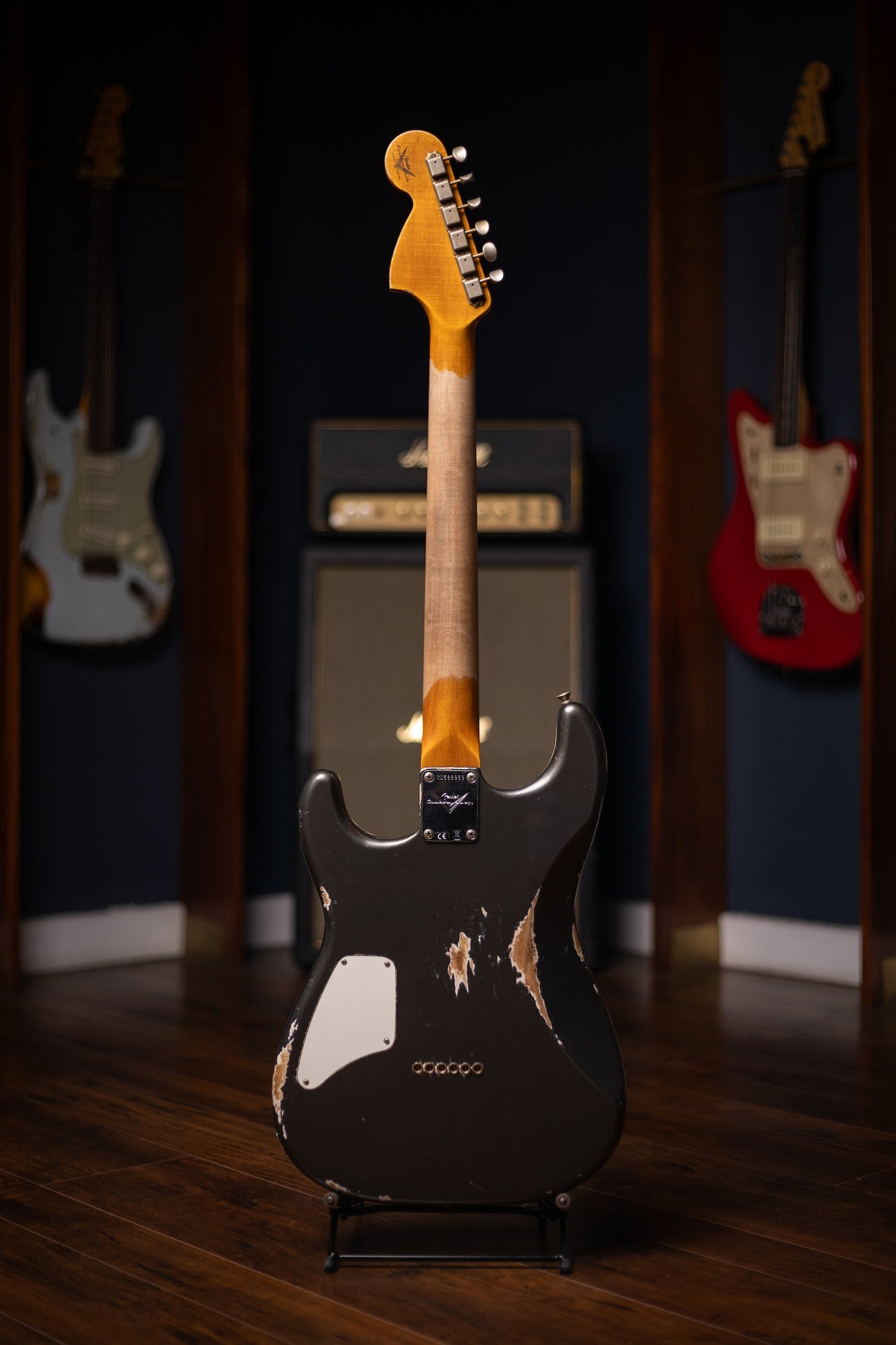 Fender Limited Edition Strat SH Heavy Relic Electric Guitar - Aged Charcoal Frost Metallic
