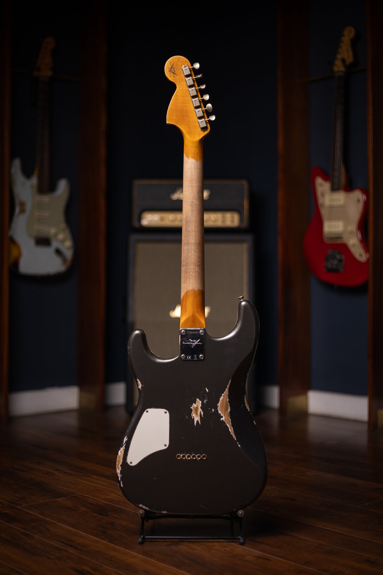 Fender Limited Edition Strat SH Heavy Relic Electric Guitar - Aged Charcoal Frost Metallic