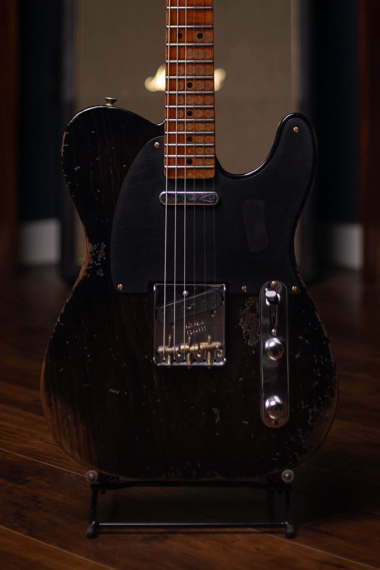 Fender Limited Edition Roasted Reverse '50s Telecaster Heavy Relic, 1-Piece Roasted Quartersawn Maple Neck Electric Guitar - Ebony Transparent