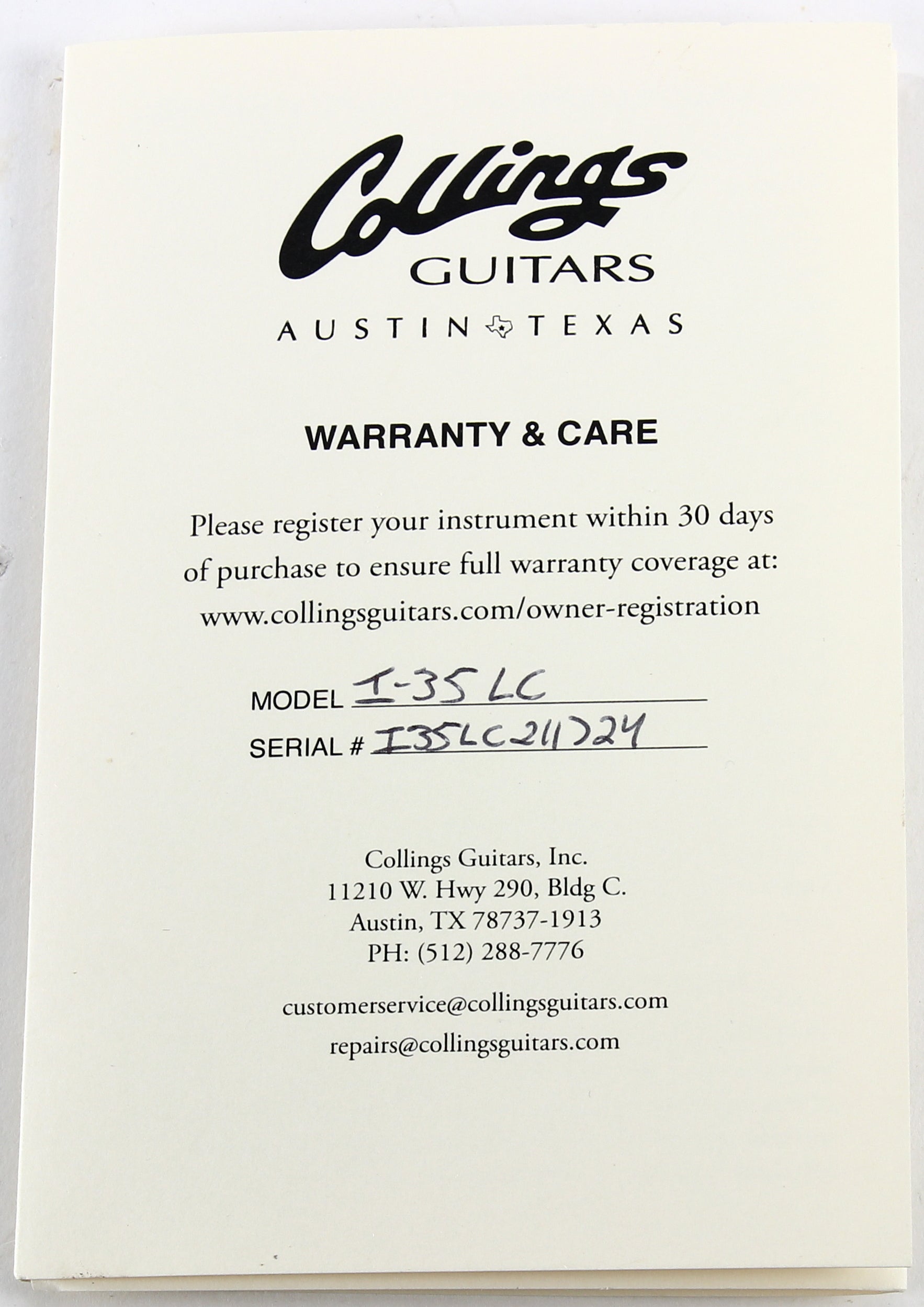 2021 Colling I-35 LC AGED Olive Drab Green - Custom Inlays, ThroBak SLE101 Plus MXV Humbuckers