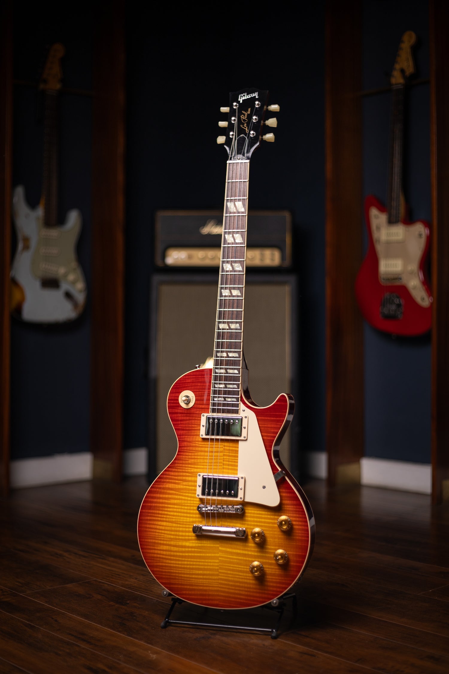 2014 Gibson Custom Shop Les Paul Long Scale Electric Guitar - Cherry Sunburst