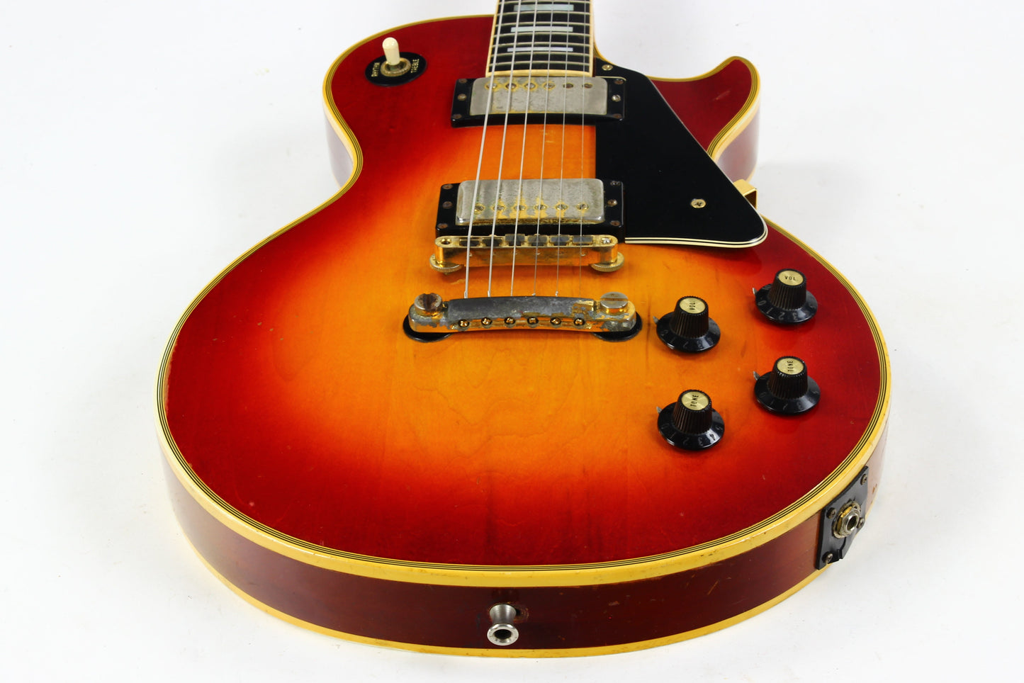 1973 Gibson Les Paul Custom Cherry Sunburst Vintage LP w Original Case Patent Sticker Humbuckers