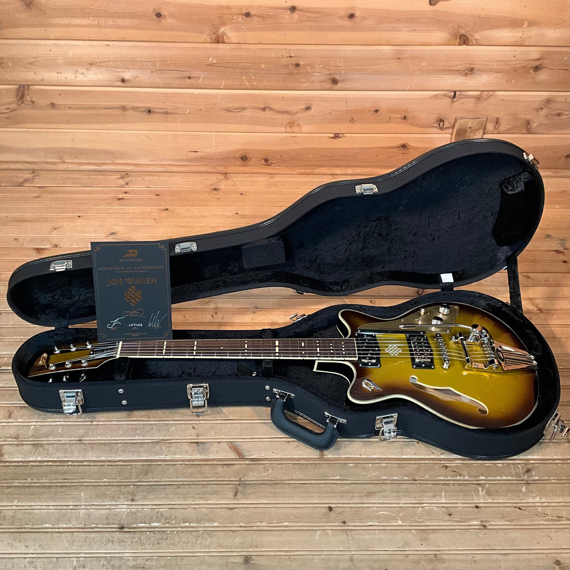 Duesenberg USA Alliance Joe Walsh Semi-Hollow Electric Guitar - Gold Burst