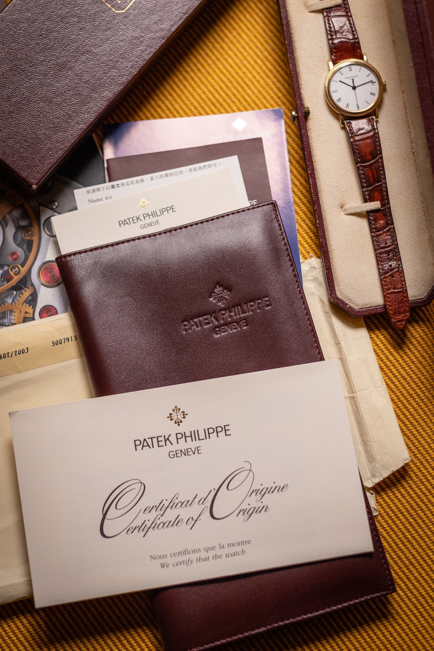 Circa 1998 Patek Philippe Calatrava in Yellow Gold Ref. 3802J w/ Box and Papers