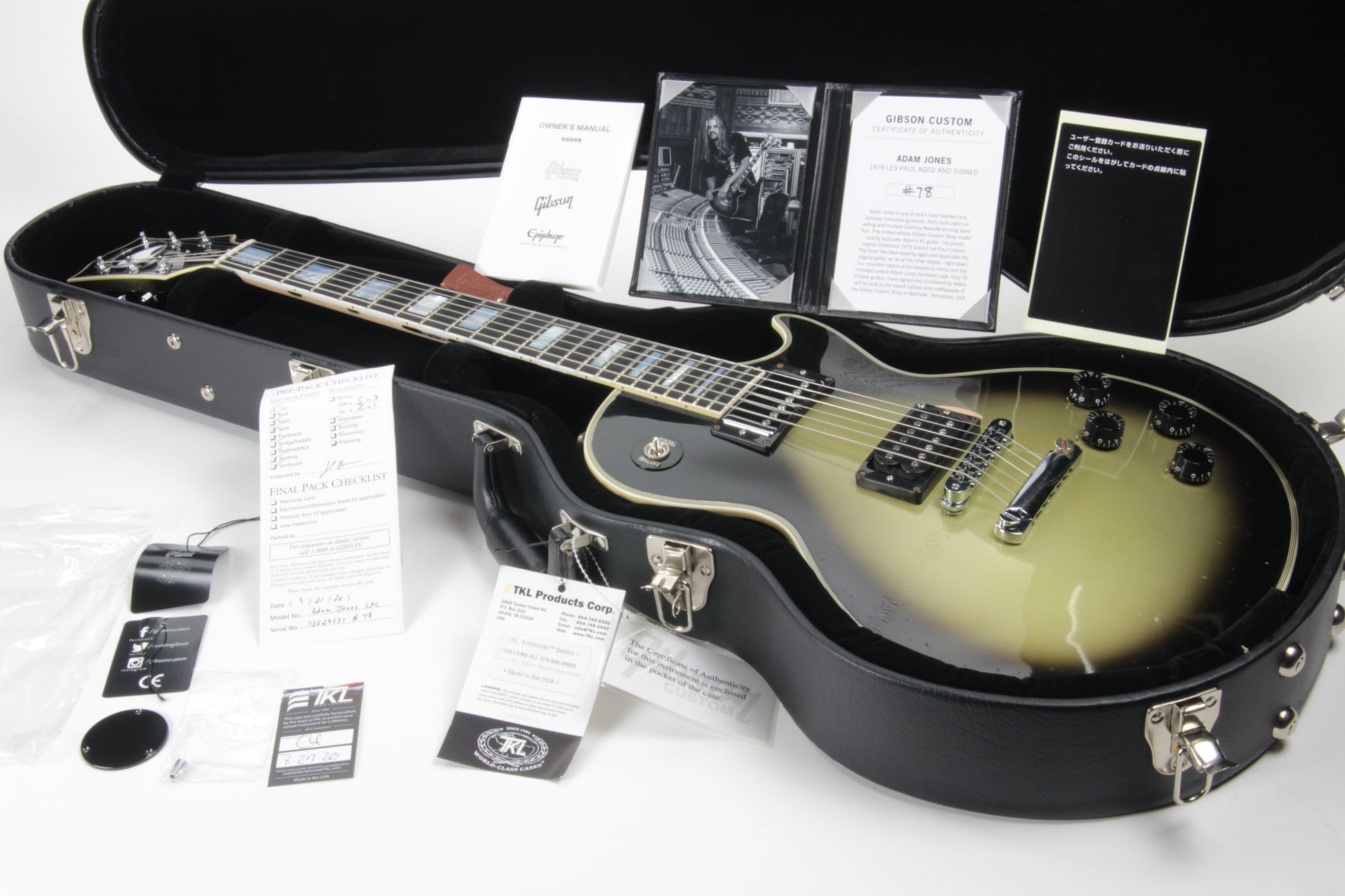 Gibson Custom Shop Aged & Signed ADAM JONES 1979 Les Paul Silverburst