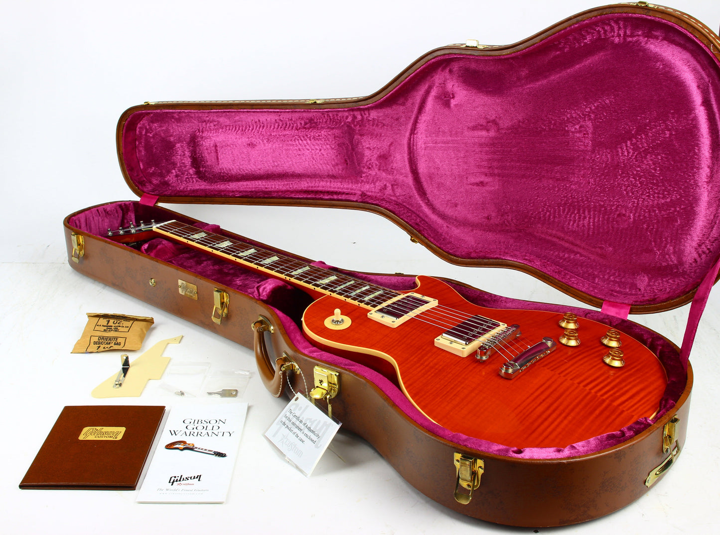 Gibson Custom Shop Les Paul Standard F Figured Trans Orange Flametop Electric Guitar