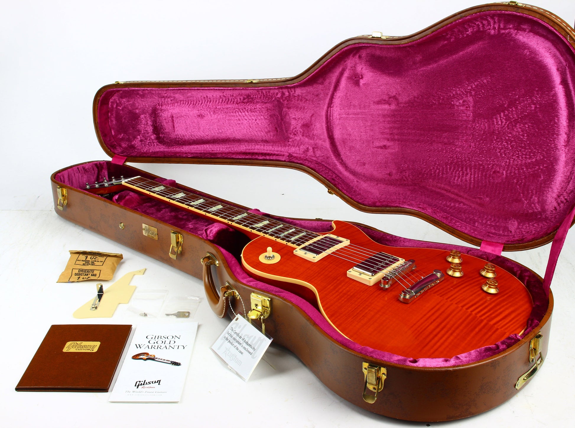 Gibson Custom Shop Les Paul Standard F Figured Trans Orange Flametop Electric Guitar