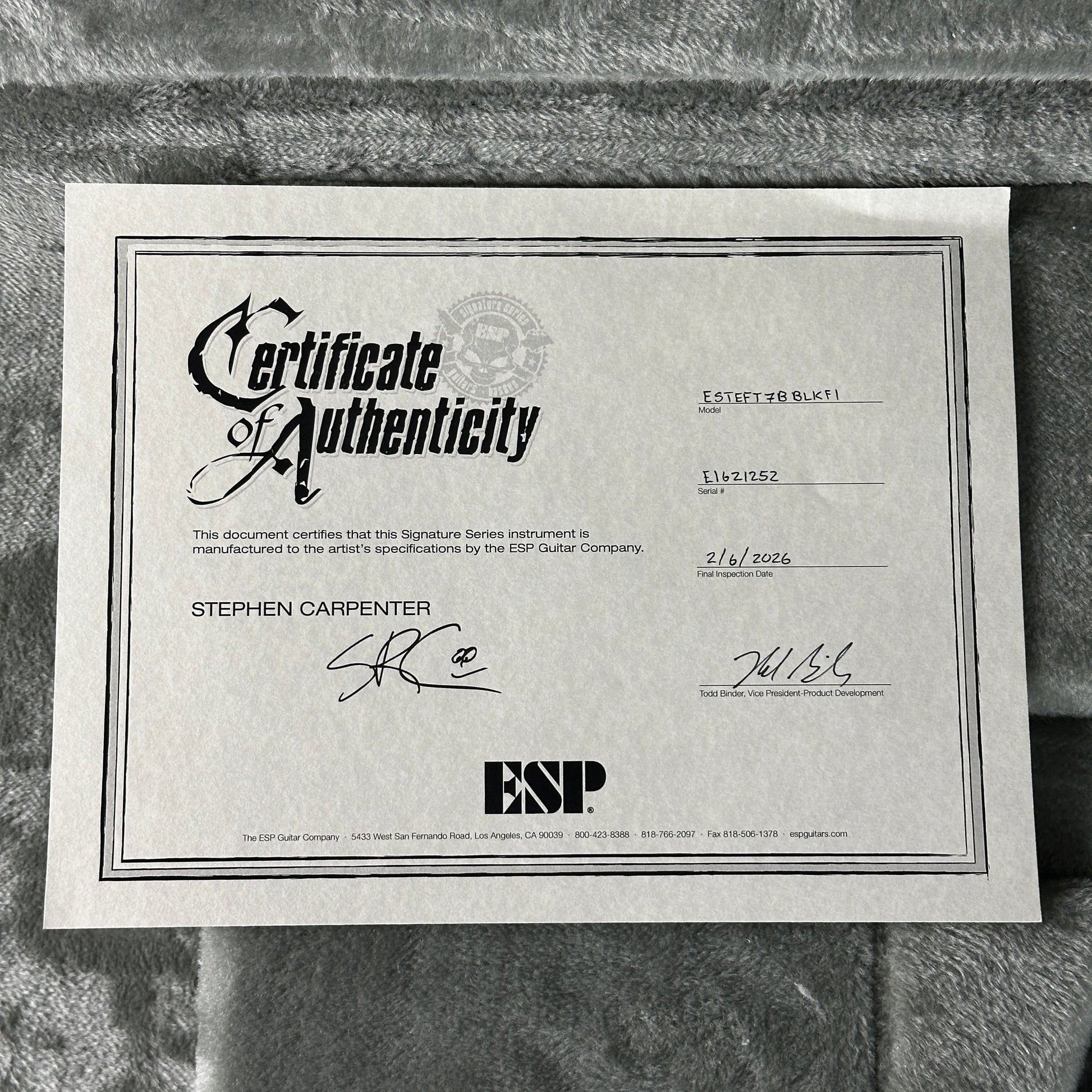 ESP Original Series Stephen Carpenter STEF-T7B Baritone w/case