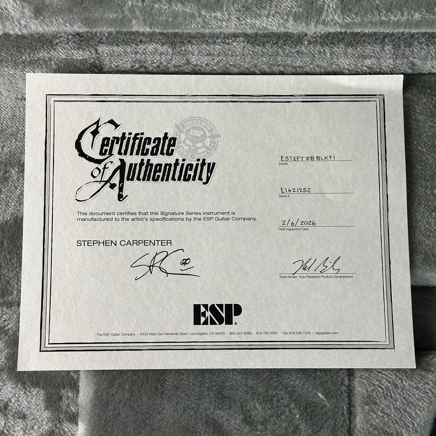 ESP Original Series Stephen Carpenter STEF-T7B Baritone w/case