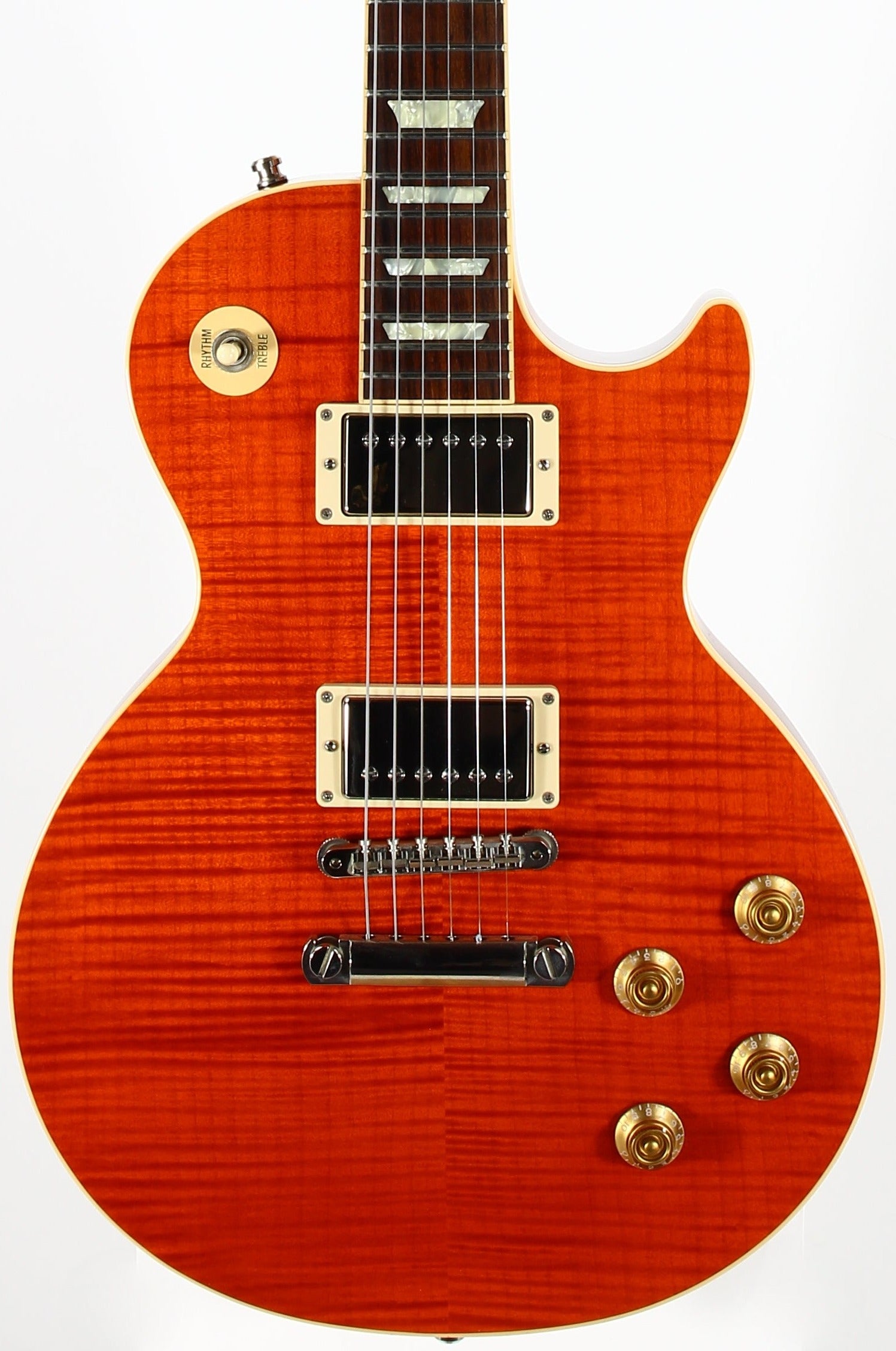 Gibson Custom Shop Les Paul Standard F Figured Trans Orange Flametop Electric Guitar