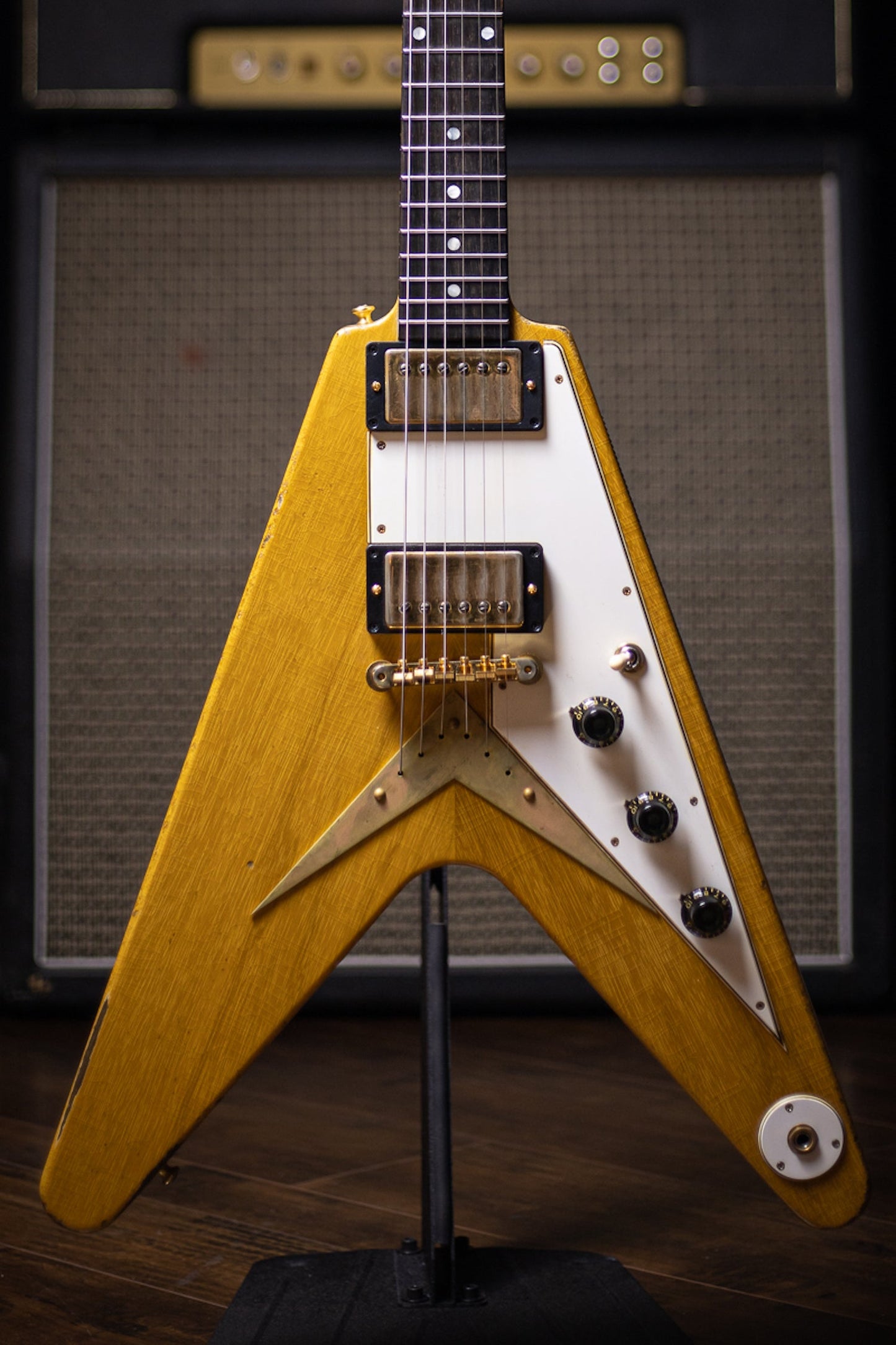 Gibson Custom Shop 58 Korina Flying V Brazilian Rosewood Fingerboard Murphy Lab Light Aged GH Electric Guitar - Natural 81034