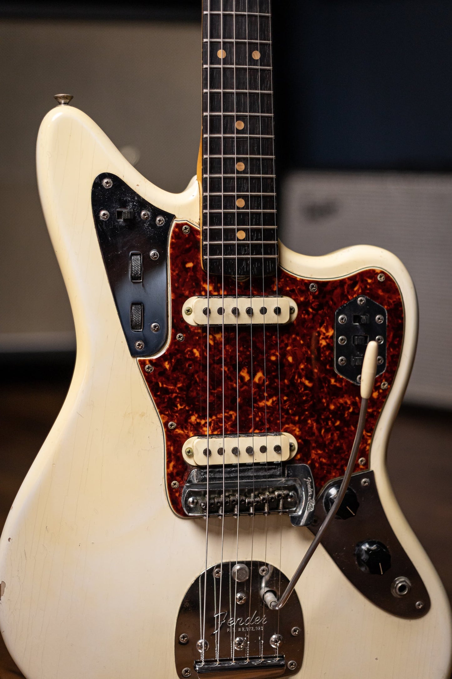1964 Fender Jaguar Electric Guitar - Olympic White with Matching Headstock